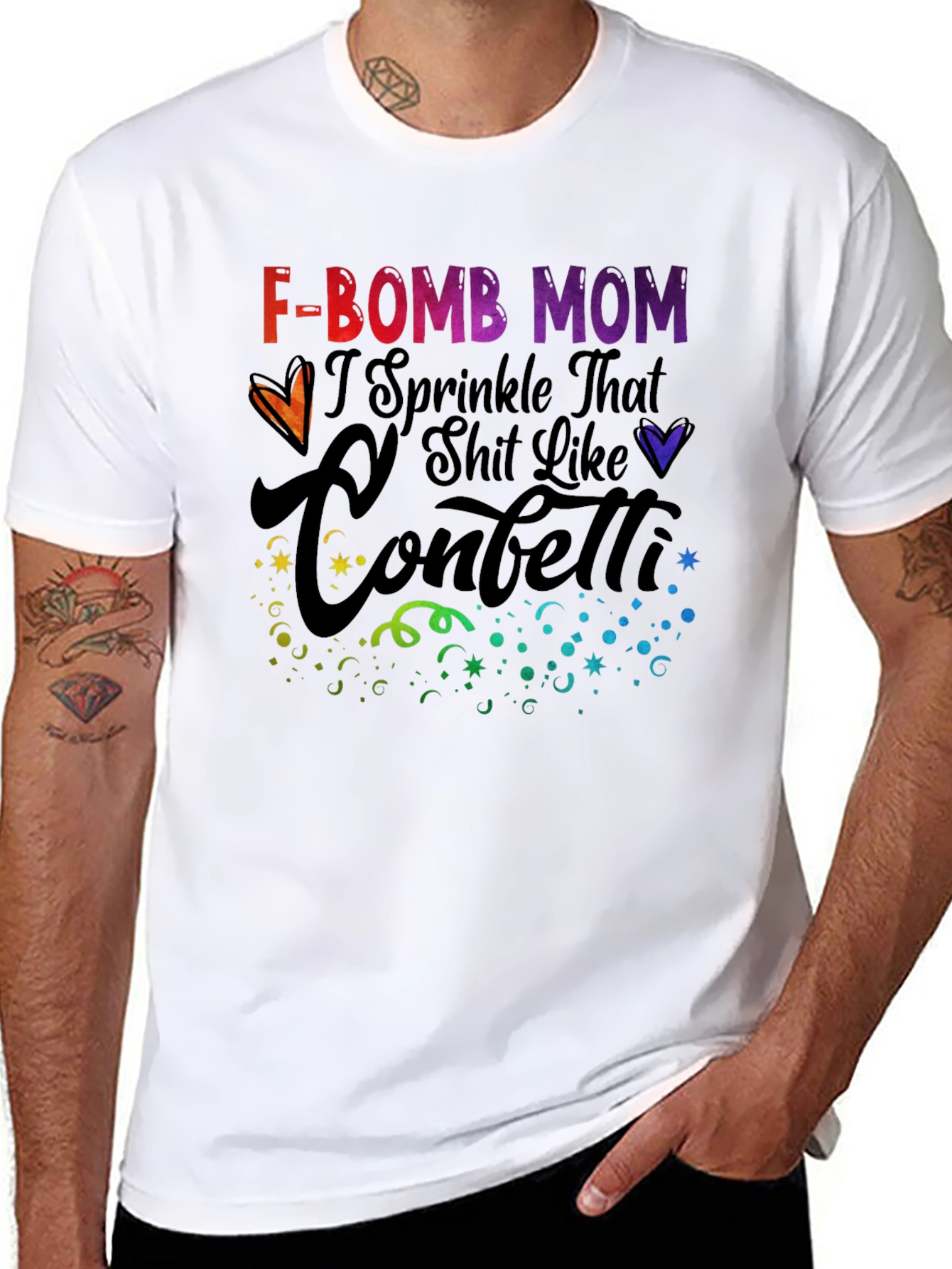F-Bomb Mom T-Shirt - Sprinkle Confetti