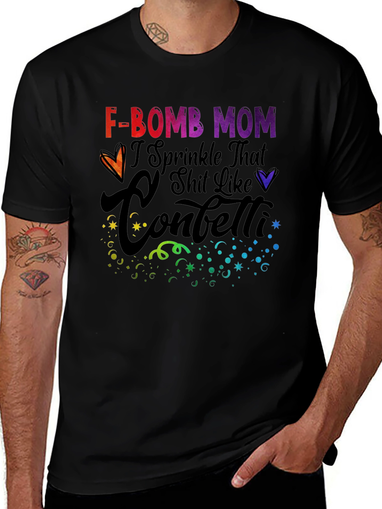 F-Bomb Mom T-Shirt - Sprinkle Confetti