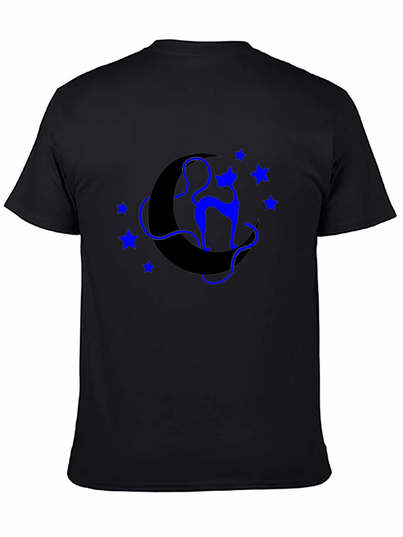 Celestial Cat T-Shirt - Crescent Moon & Star Design