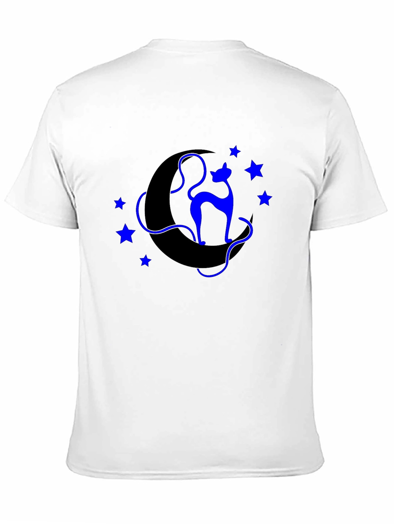 Celestial Cat T-Shirt - Crescent Moon & Star Design