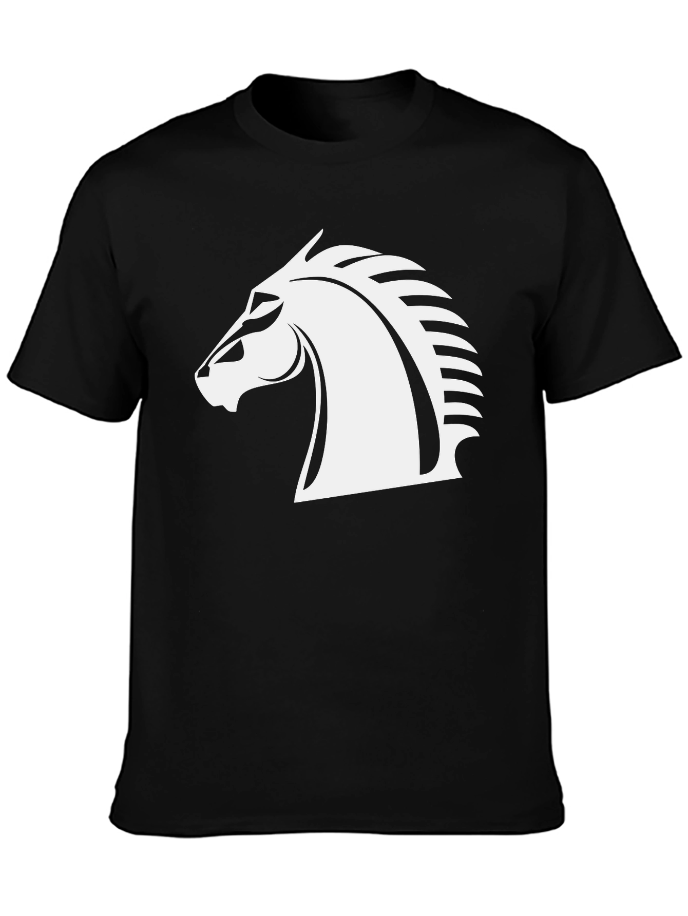 Chess Knight Graphic Tee - Black Cotton T-Shirt