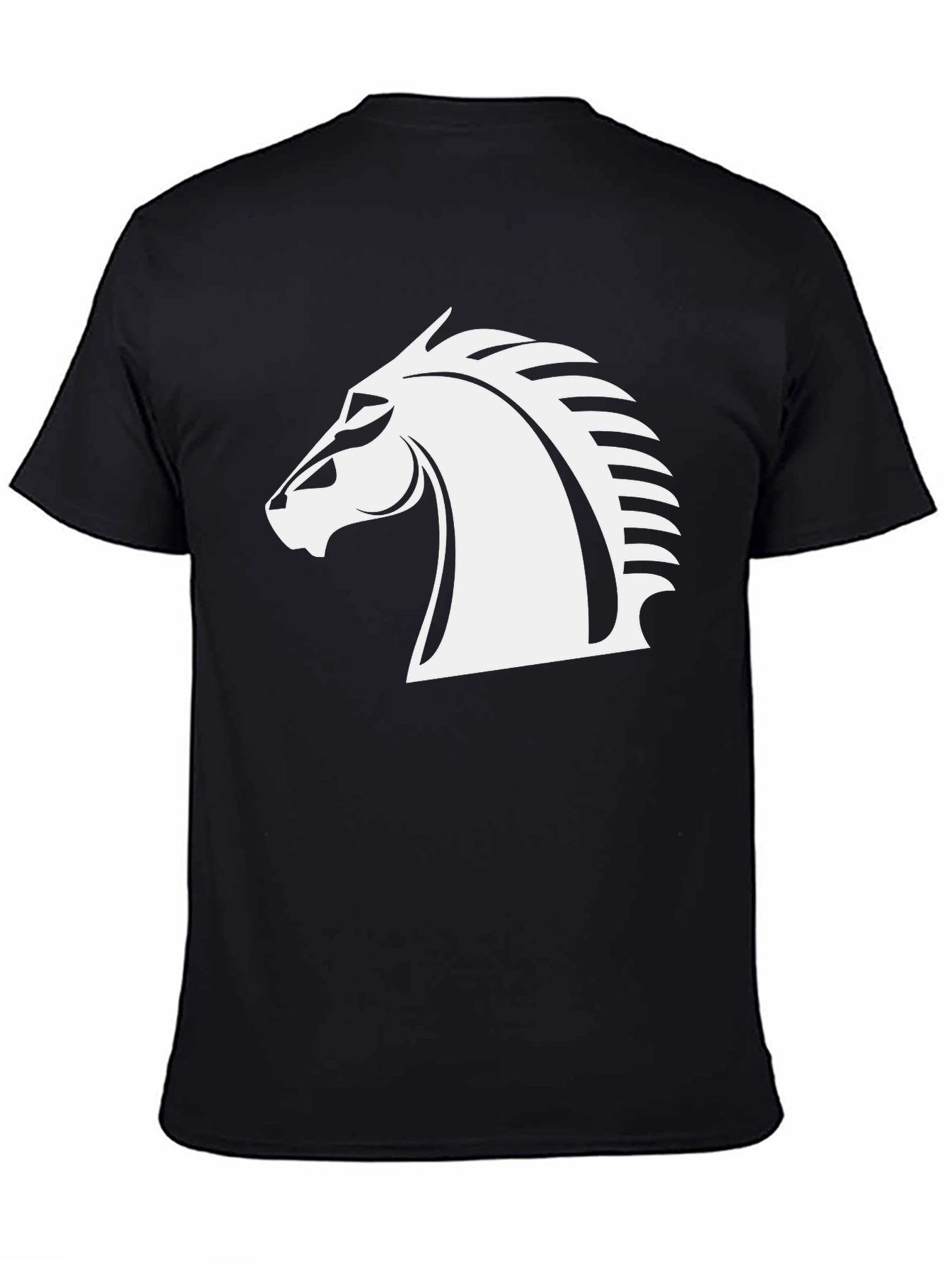 Chess Knight Graphic Tee - Black Cotton T-Shirt