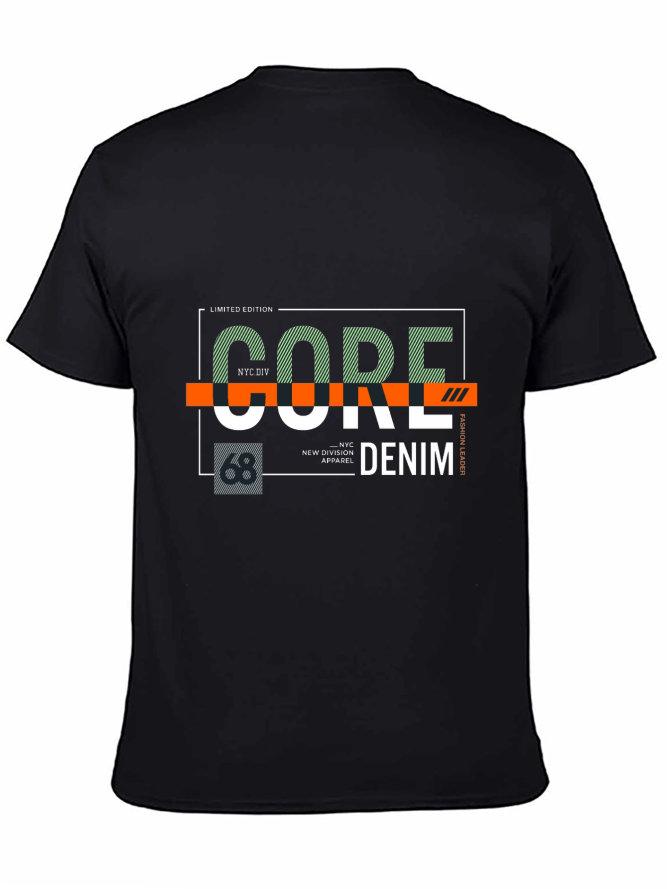 Core Denim Graphic Print Black T-Shirt