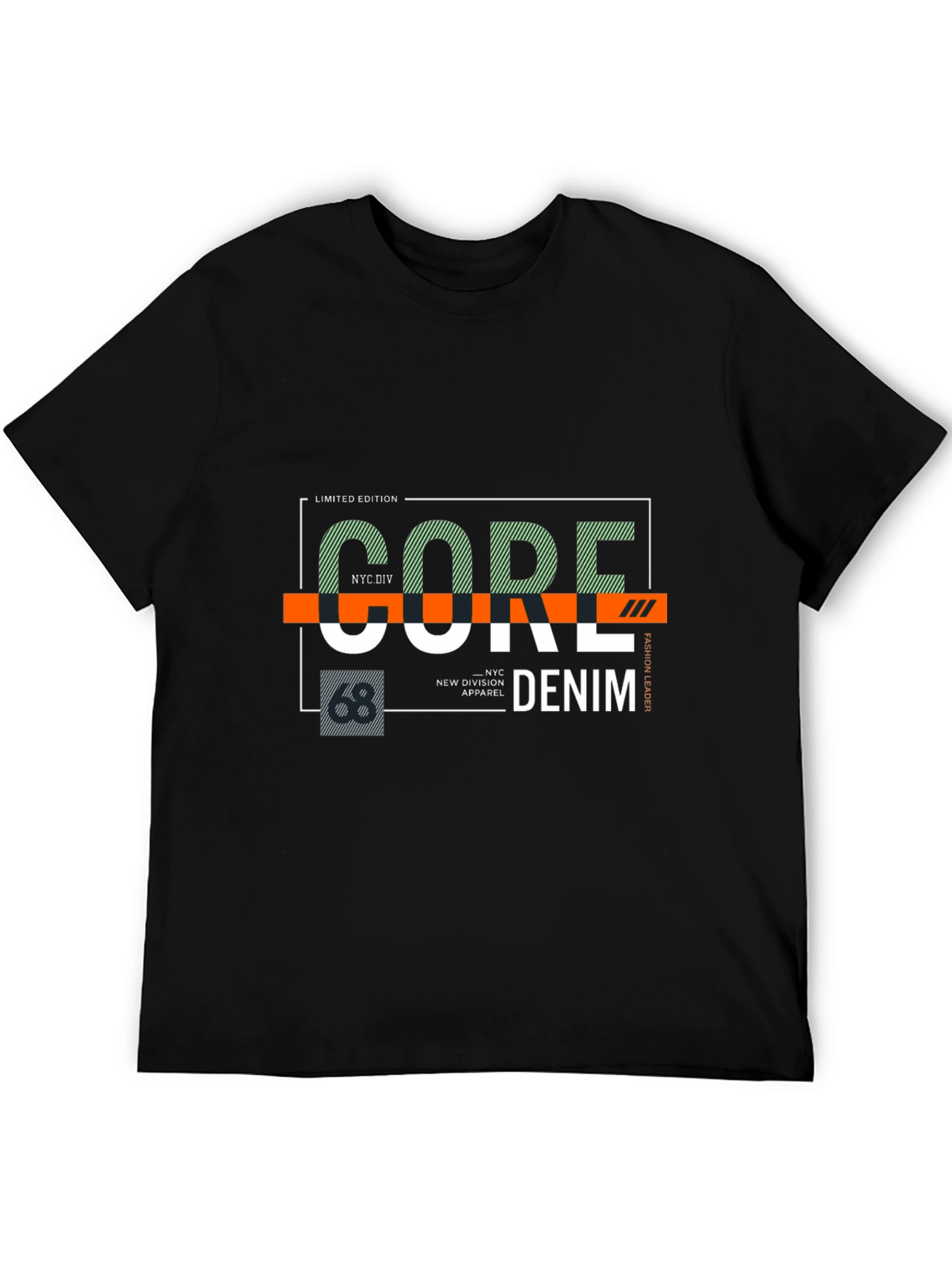 Core Denim Graphic Print Black T-Shirt
