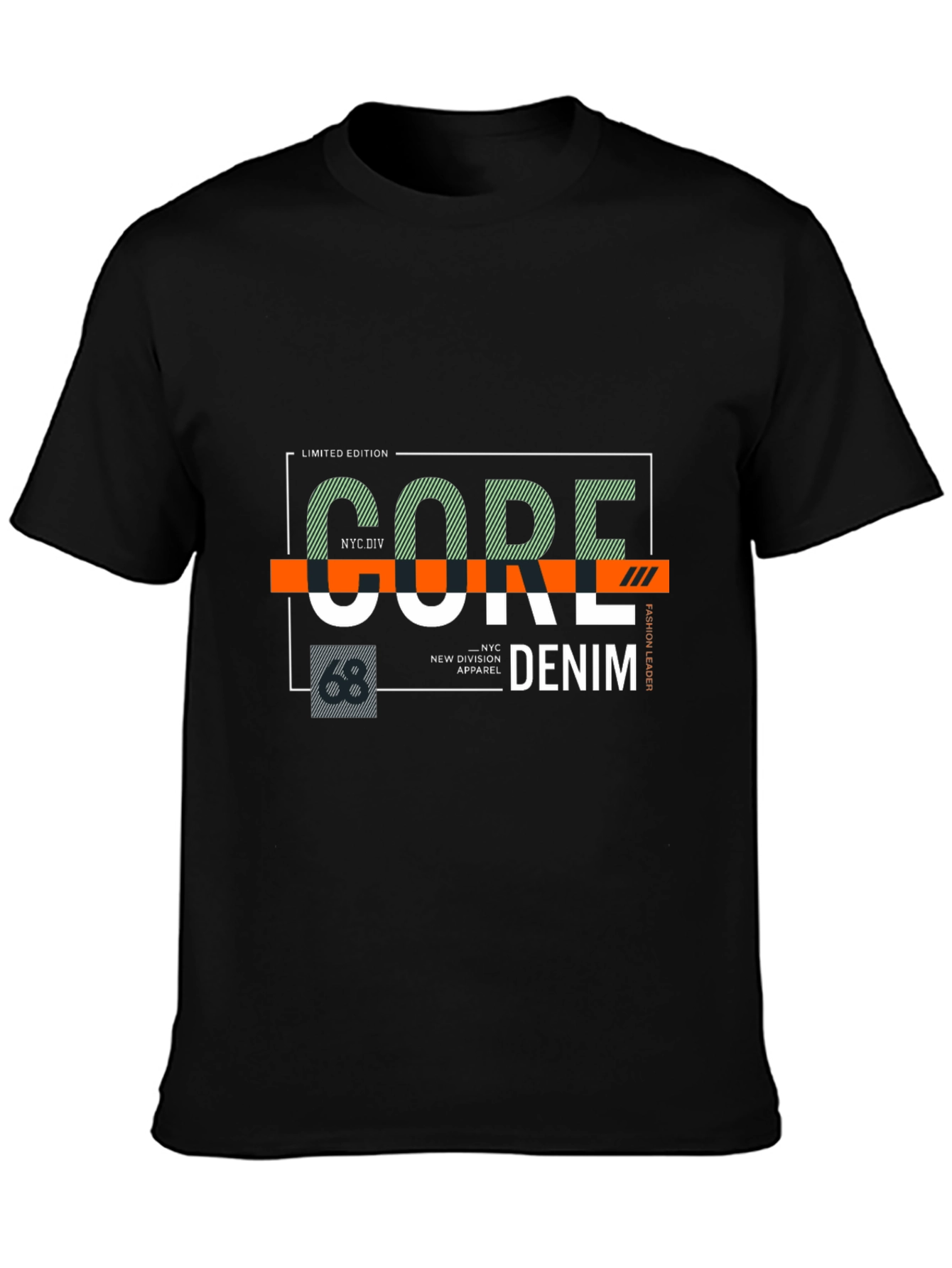 Core Denim Graphic Print Black T-Shirt
