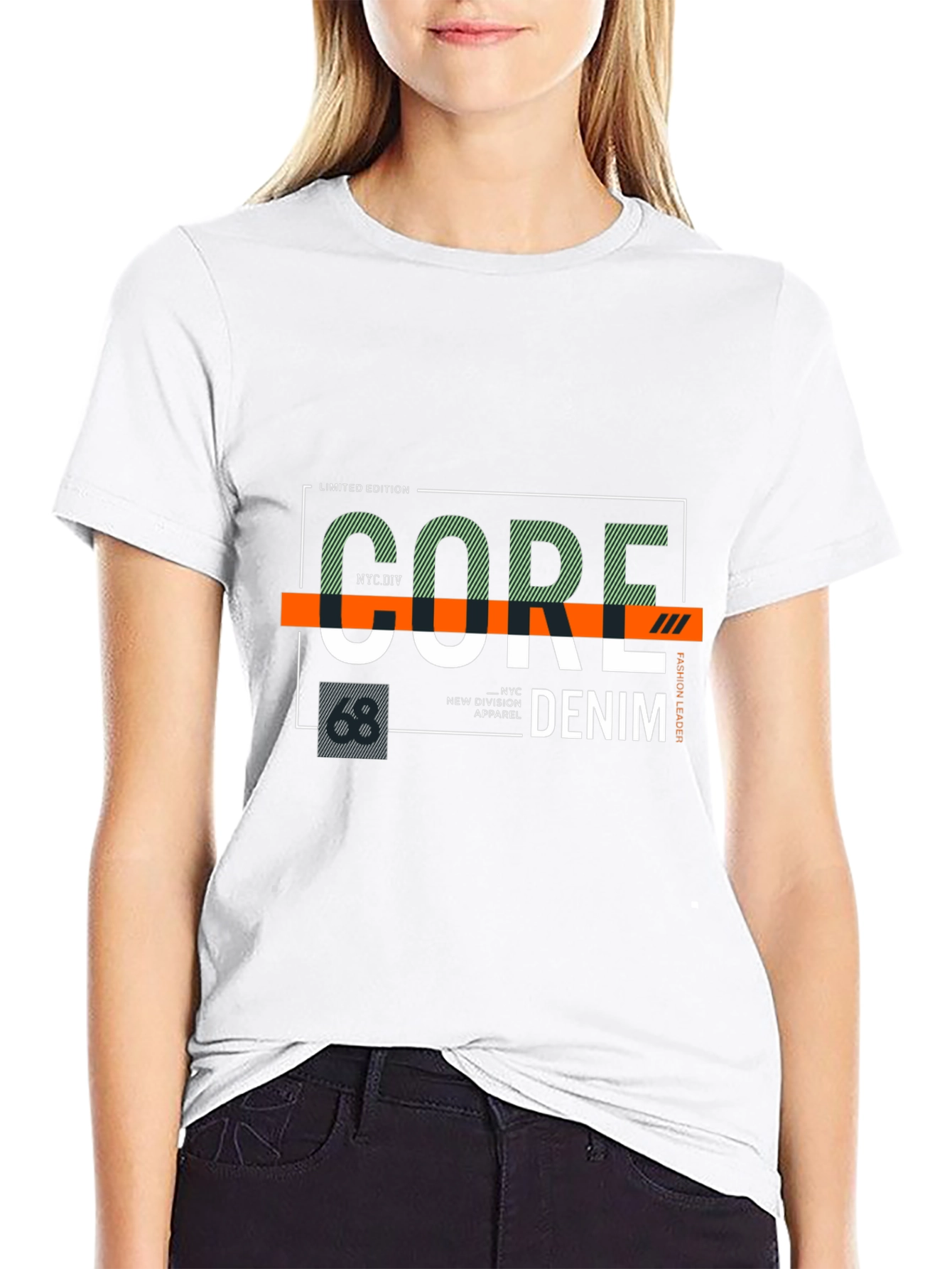 Core Denim Graphic Print Black T-Shirt