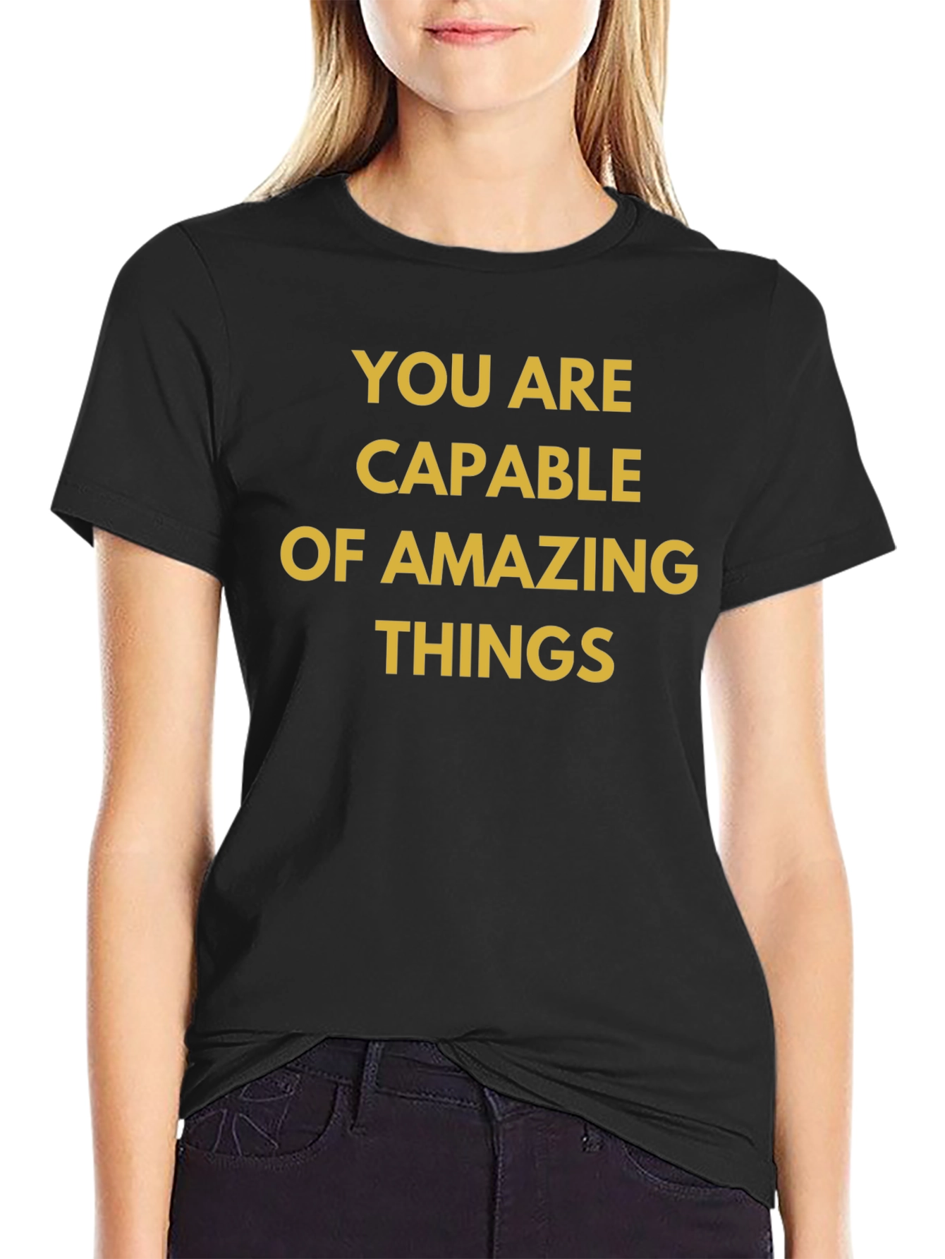 Motivational Black T-Shirt: You Are Capable