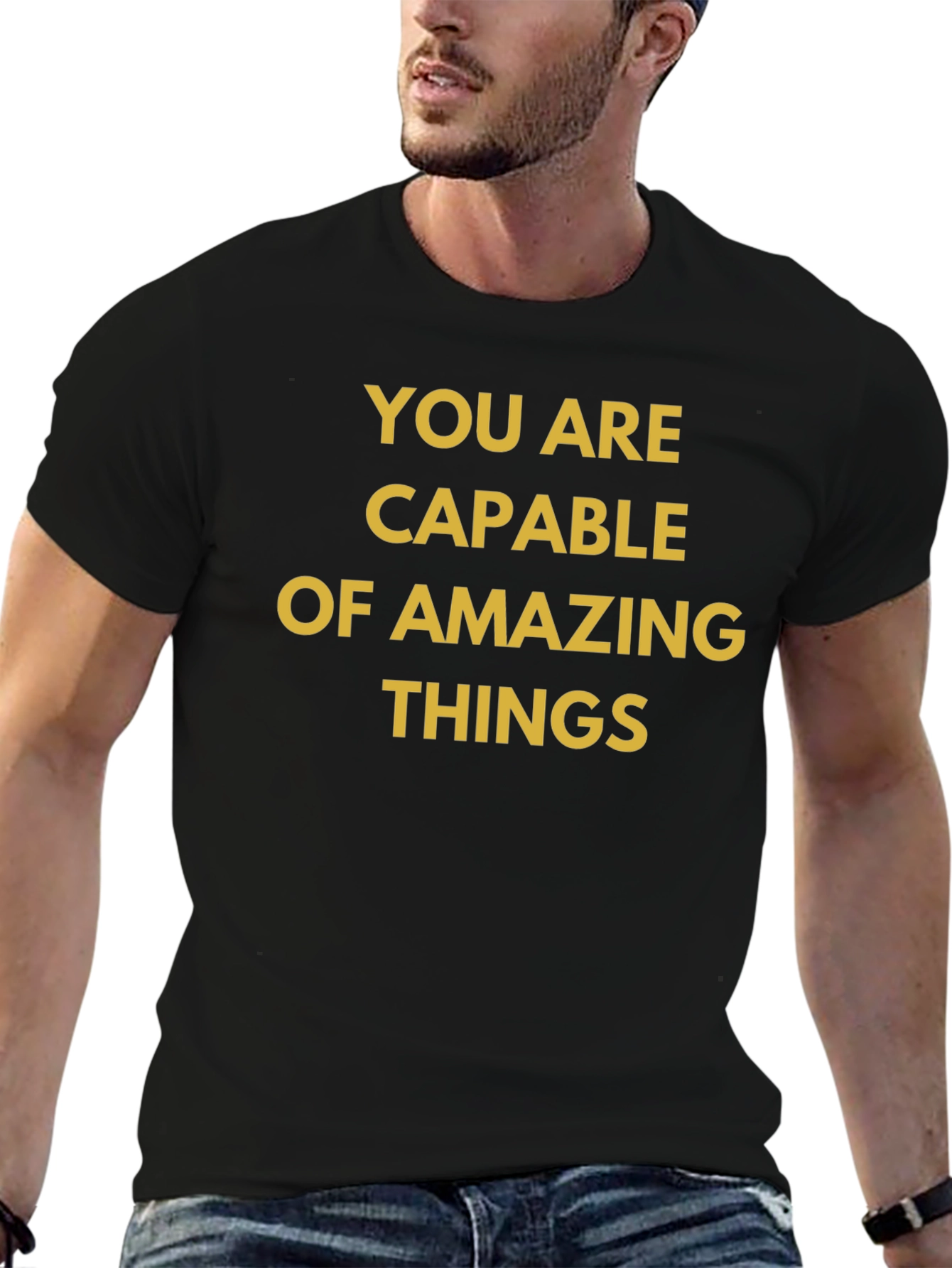 Motivational Black T-Shirt: You Are Capable
