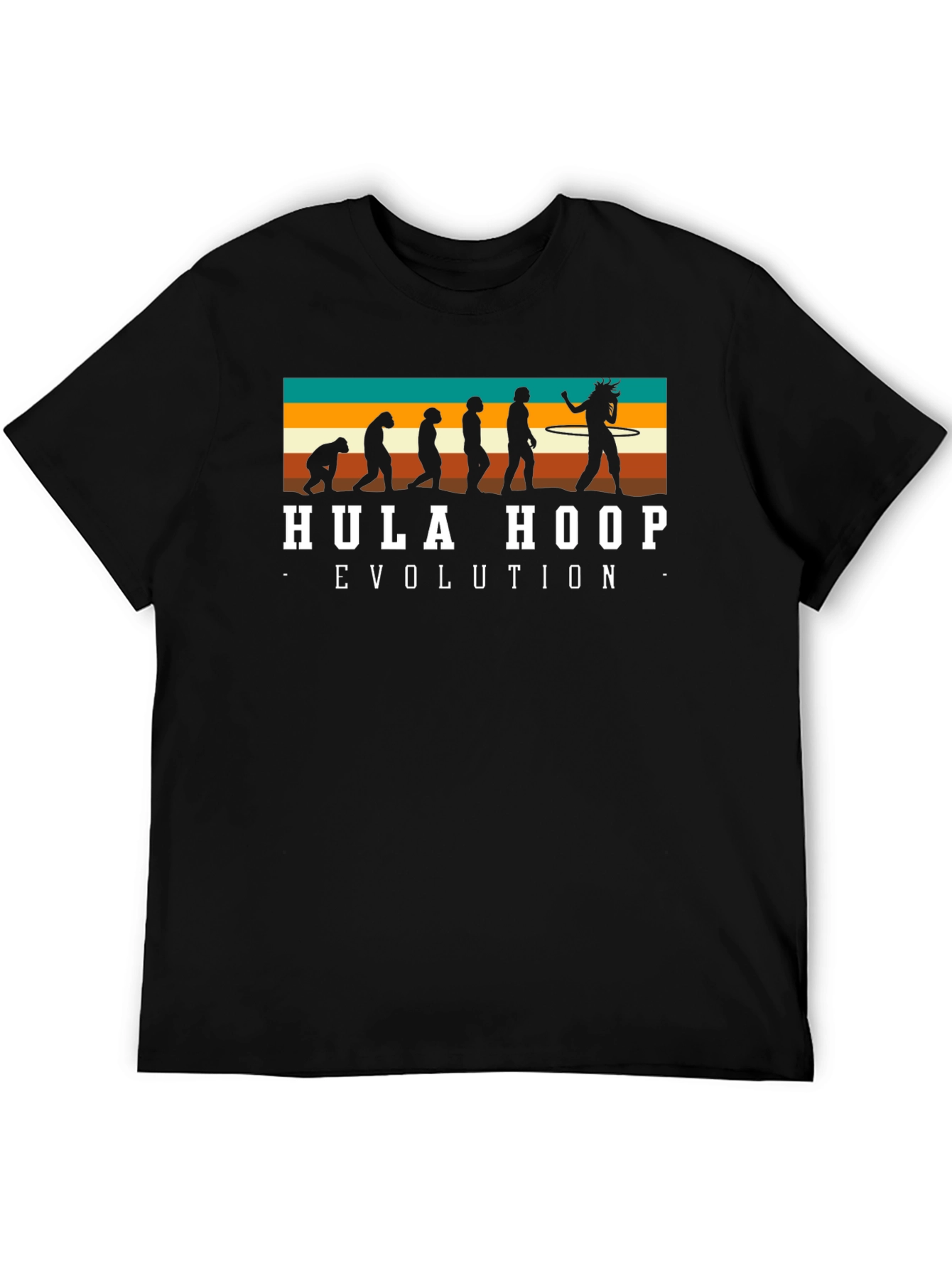 Hula Hoop Evolution T-Shirt - Black Novelty Tee