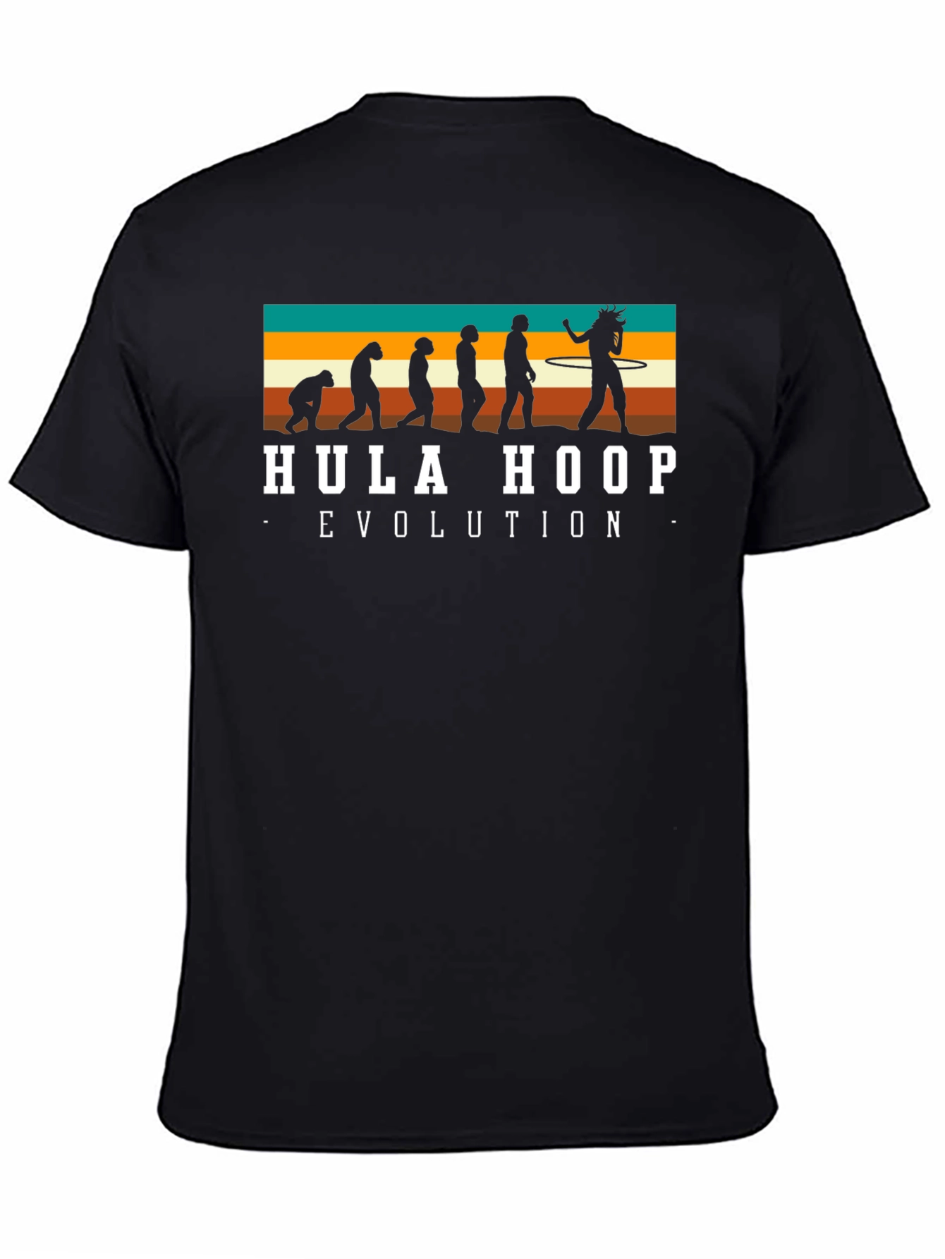 Hula Hoop Evolution T-Shirt - Black Novelty Tee