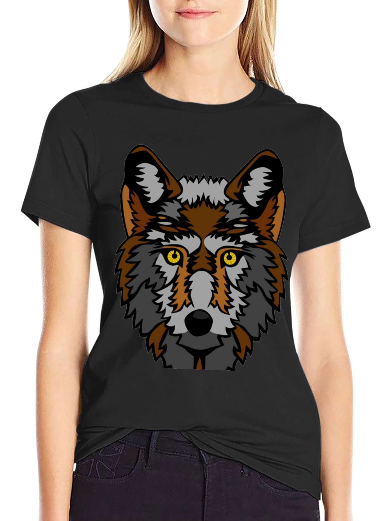 Wolf Graphic Black T-Shirt - Unisex Cool Animal Tee