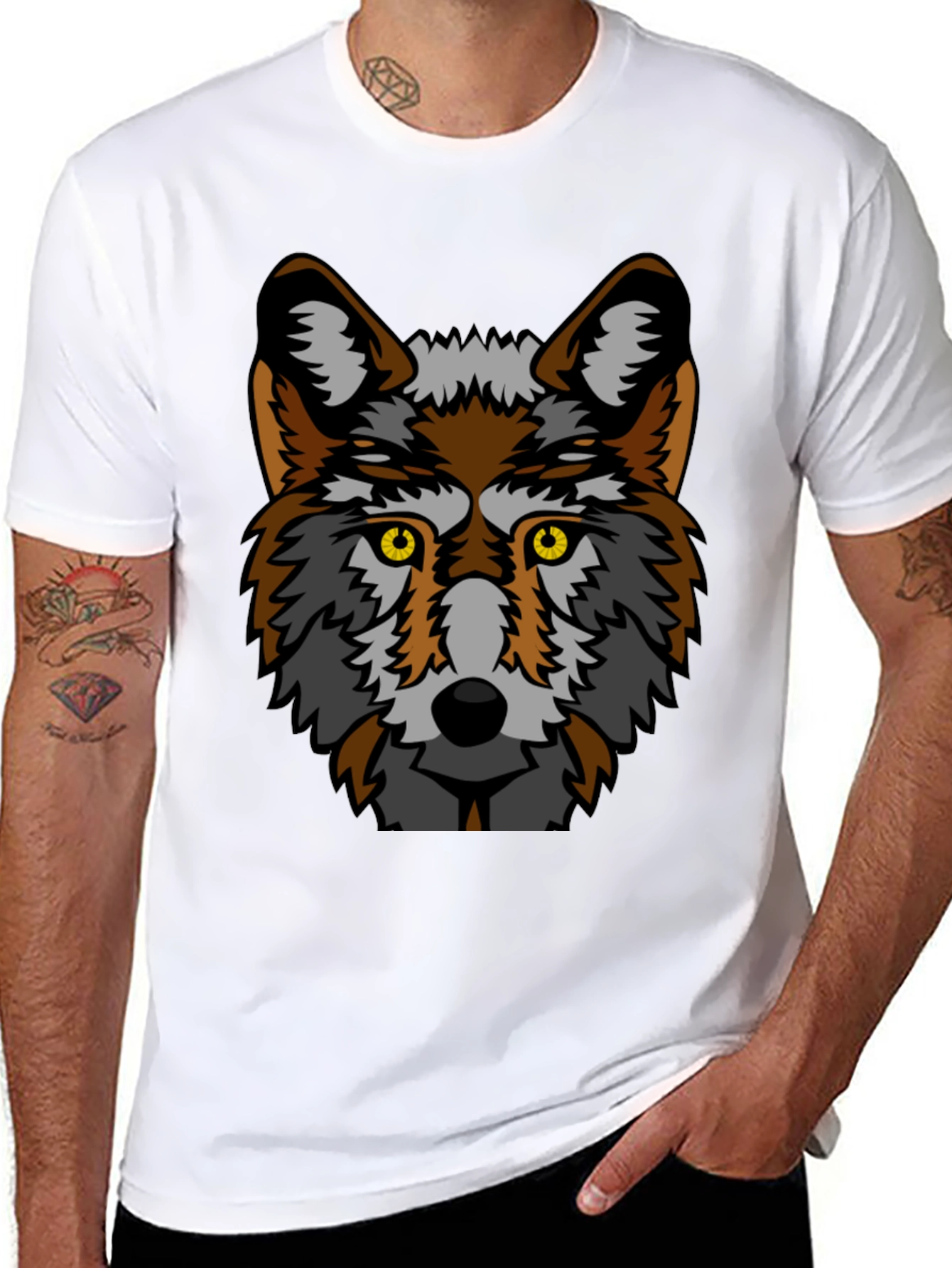 Wolf Graphic Black T-Shirt - Unisex Cool Animal Tee