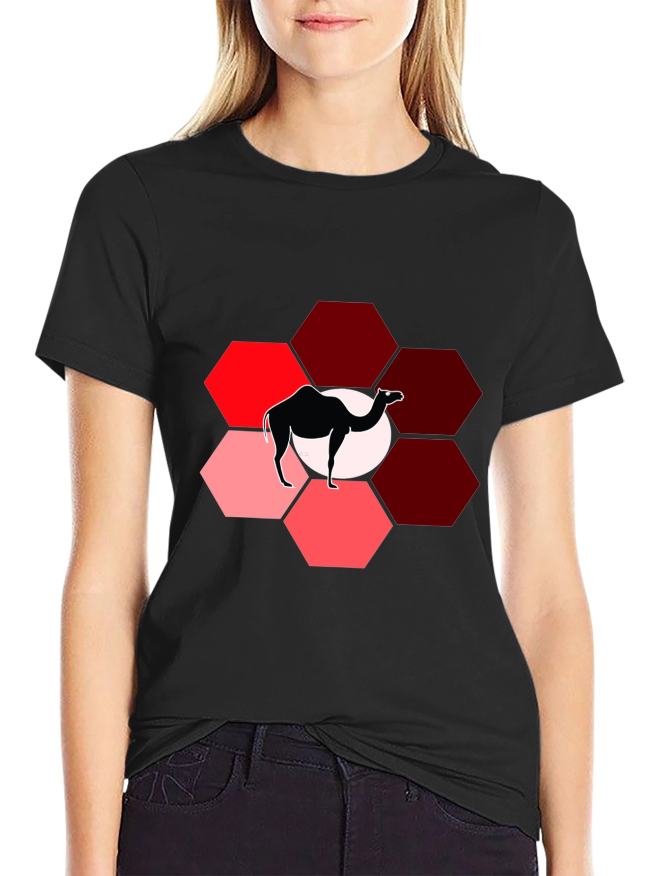 Camel Hexagon Graphic T-Shirt