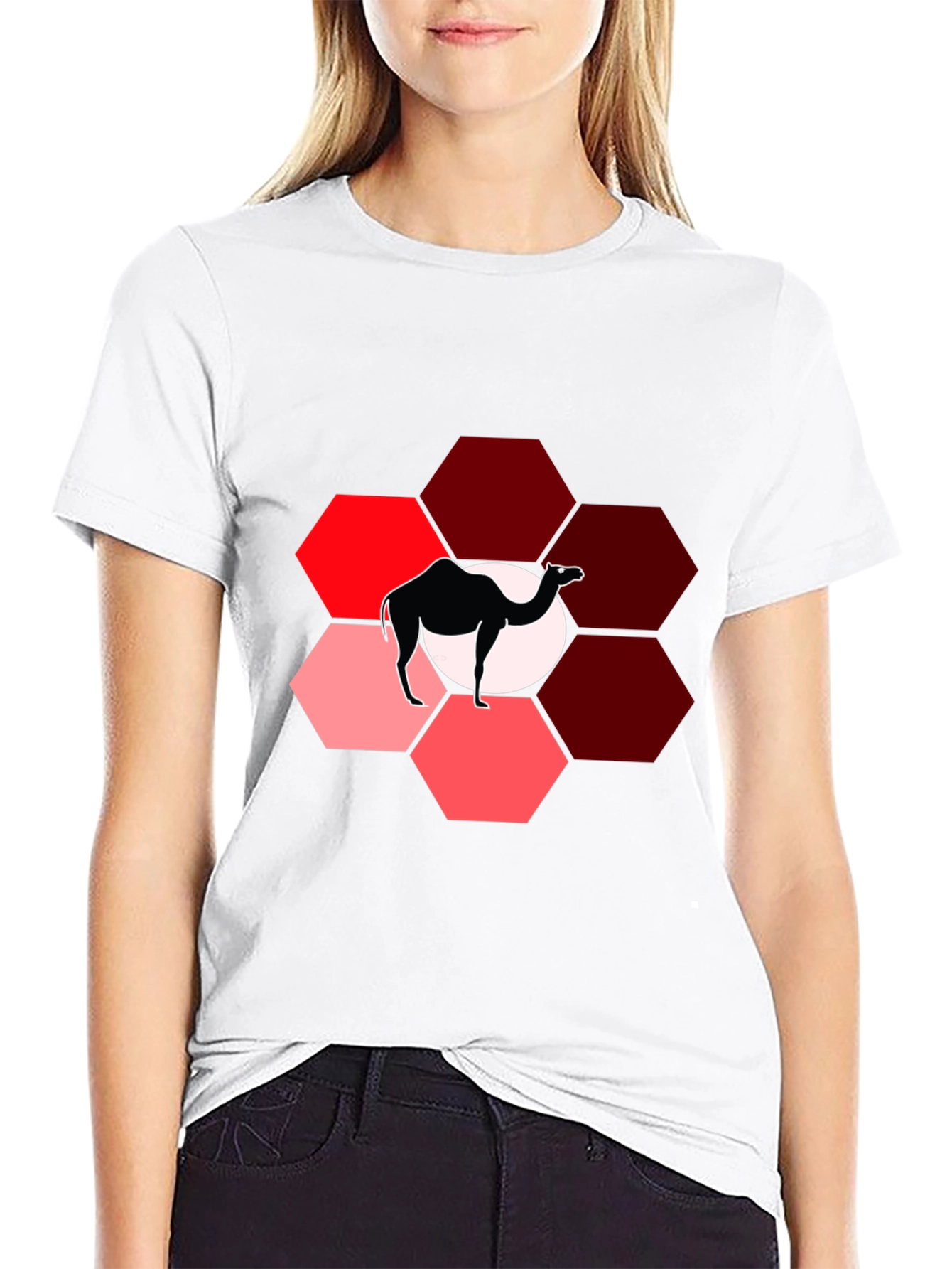Camel Hexagon Graphic T-Shirt