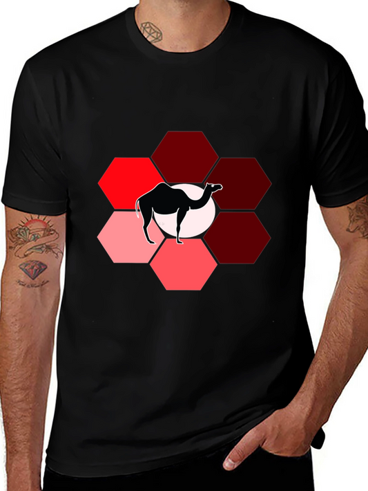 Camel Hexagon Graphic T-Shirt