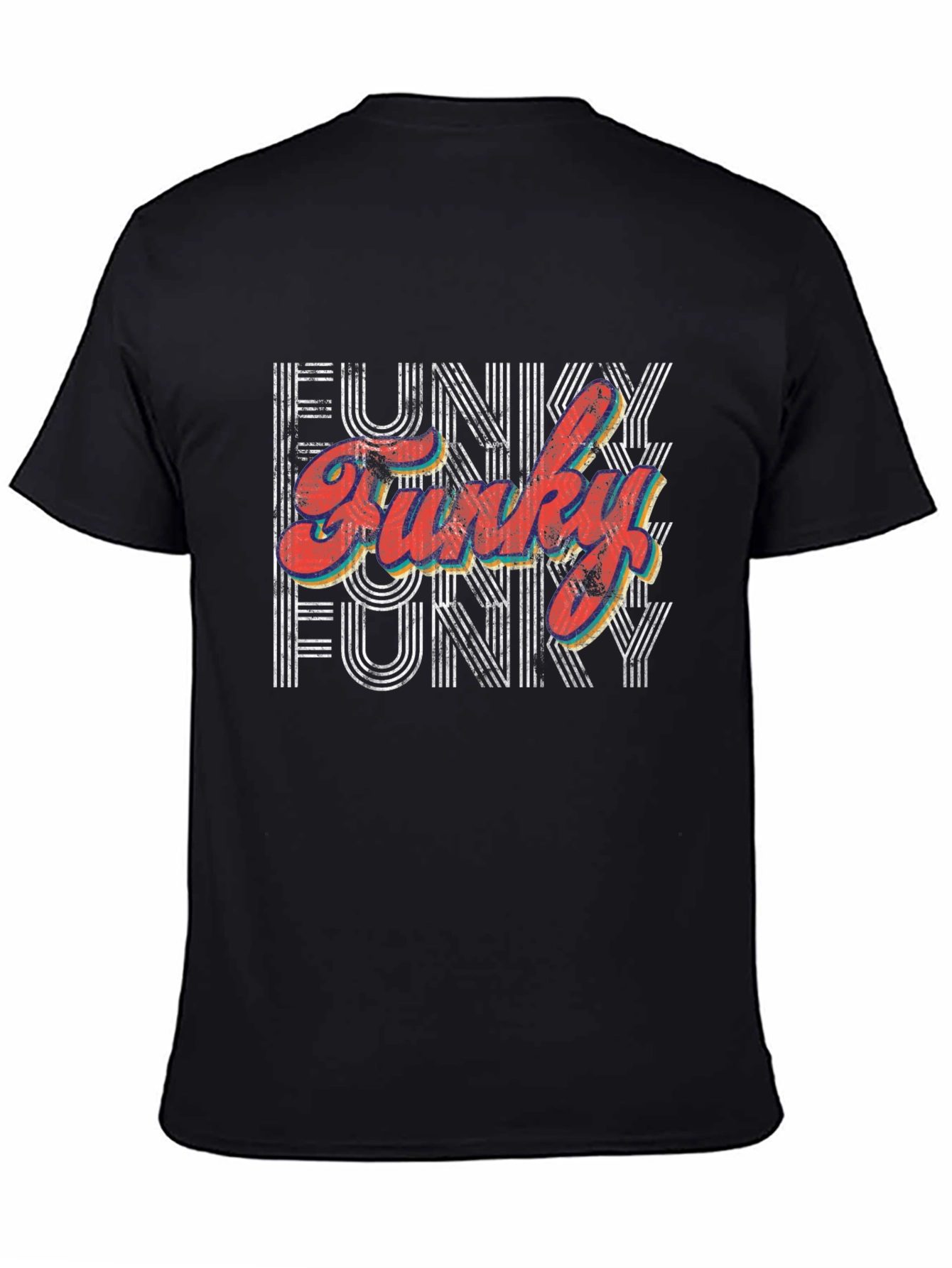 Funky Retro Style Graphic Tee - Black