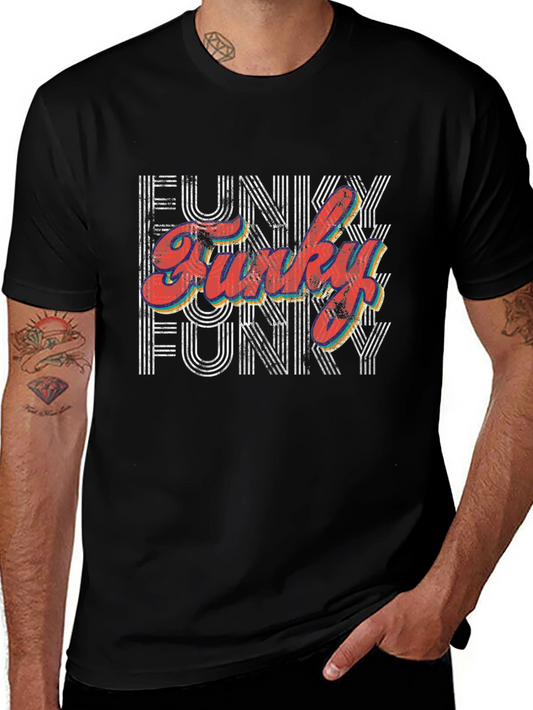 Funky Retro Style Graphic Tee - Black
