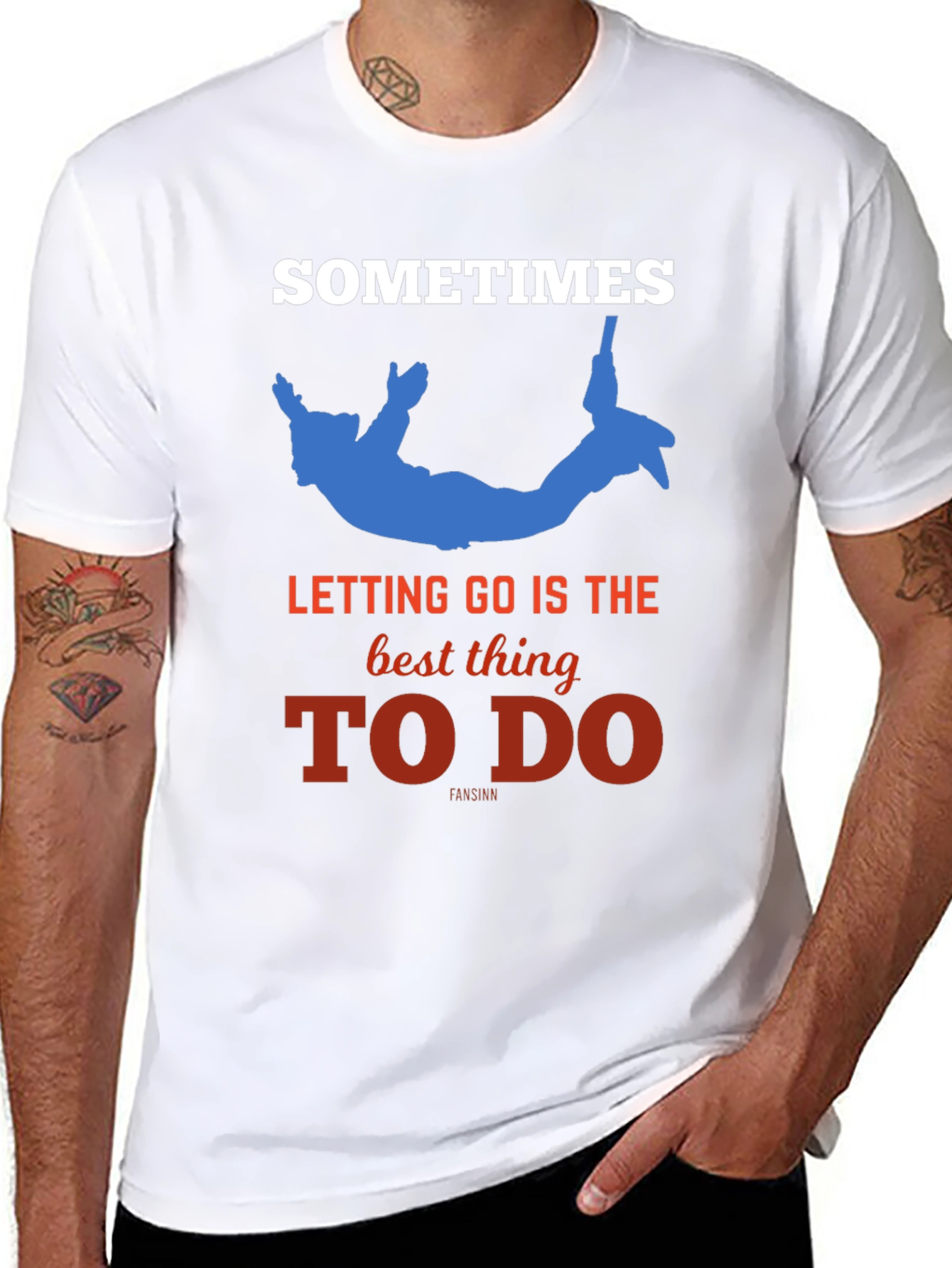 Sometimes Letting Go Black T-Shirt - Novelty Design
