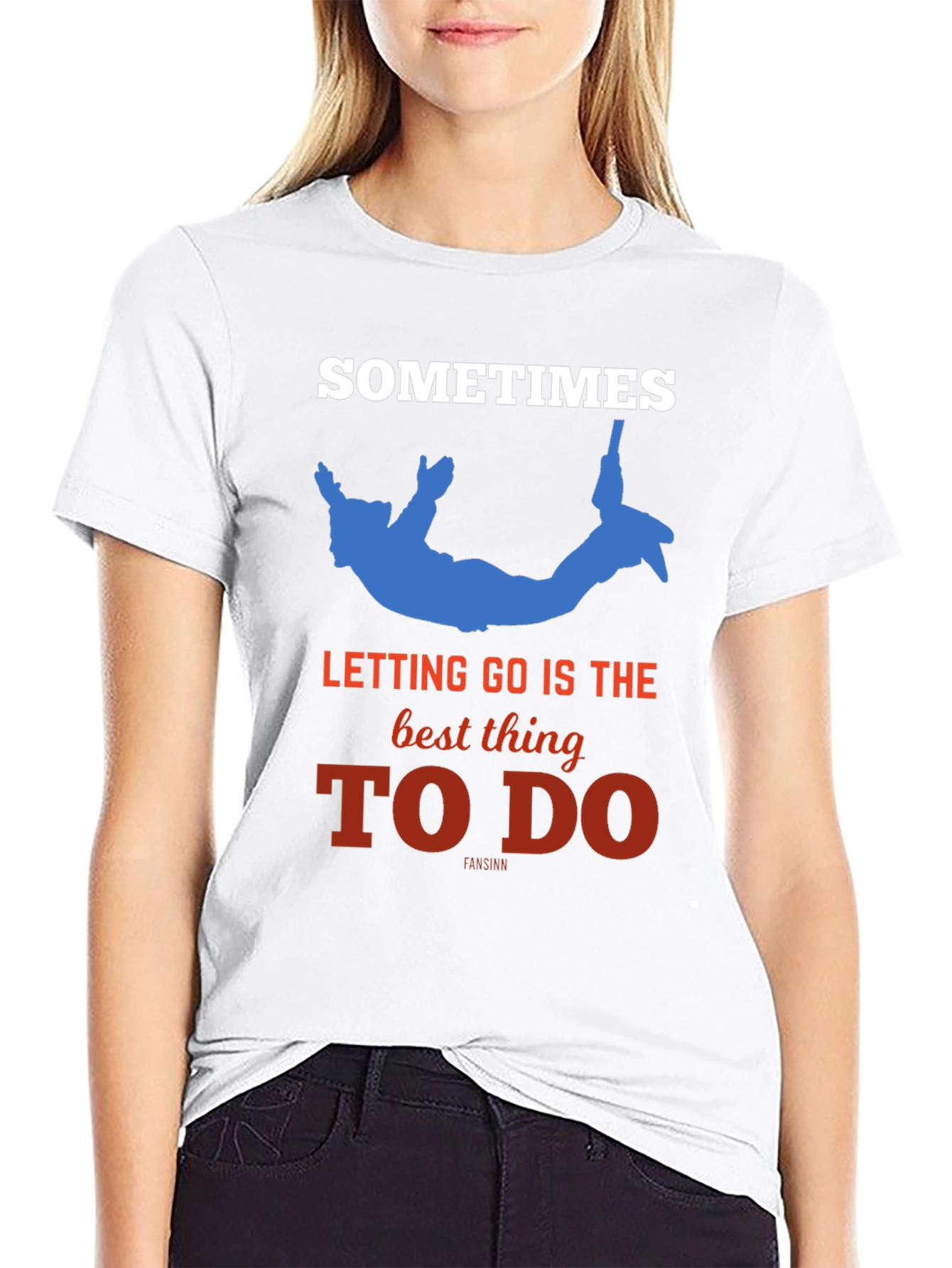 Sometimes Letting Go Black T-Shirt - Novelty Design