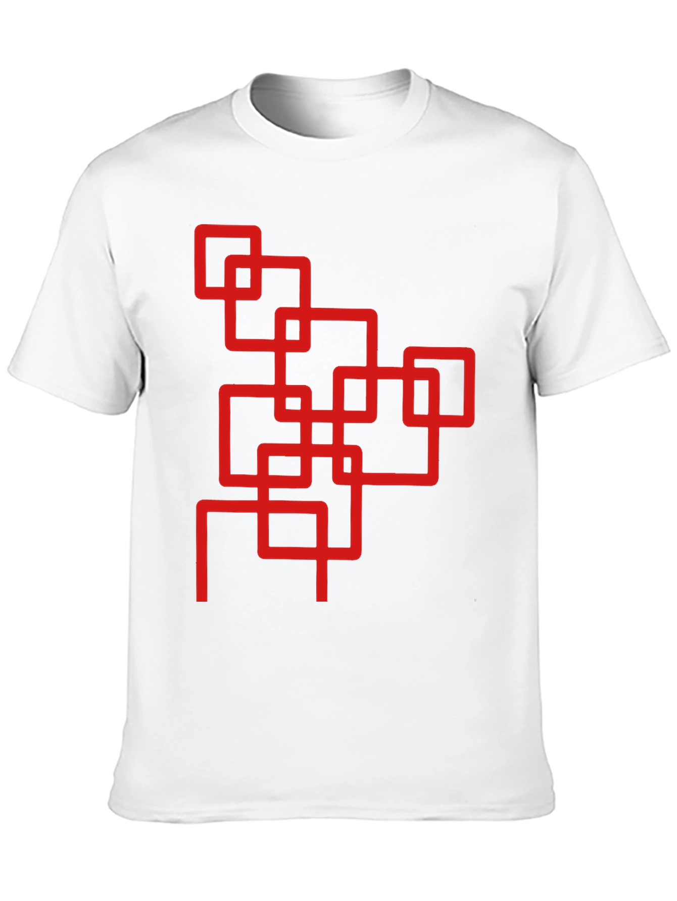Abstract Squares Graphic Tee - Cool Black Shirt