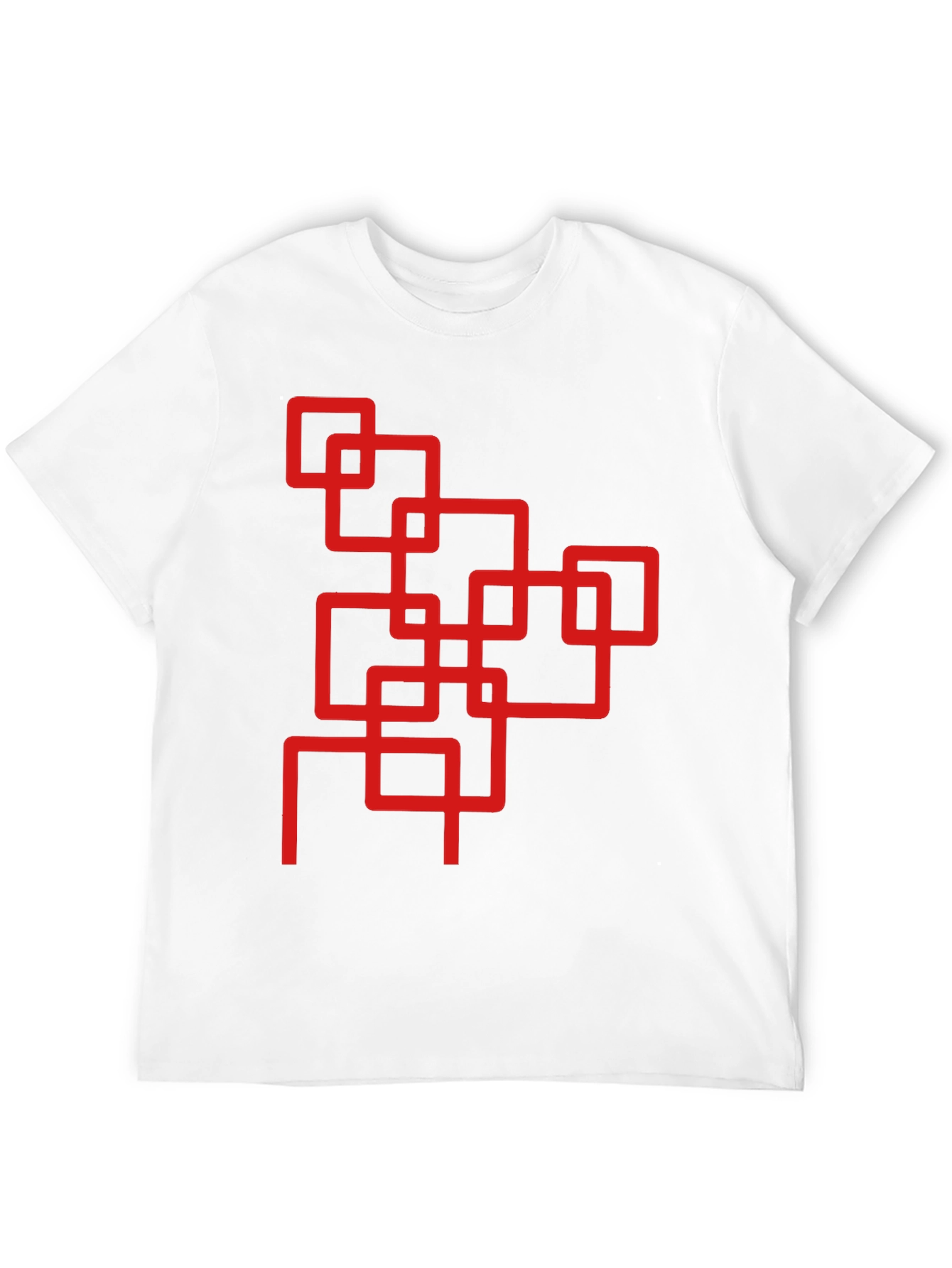 Abstract Squares Graphic Tee - Cool Black Shirt