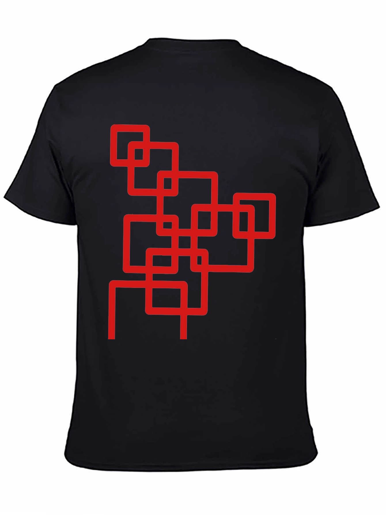 Abstract Squares Graphic Tee - Cool Black Shirt