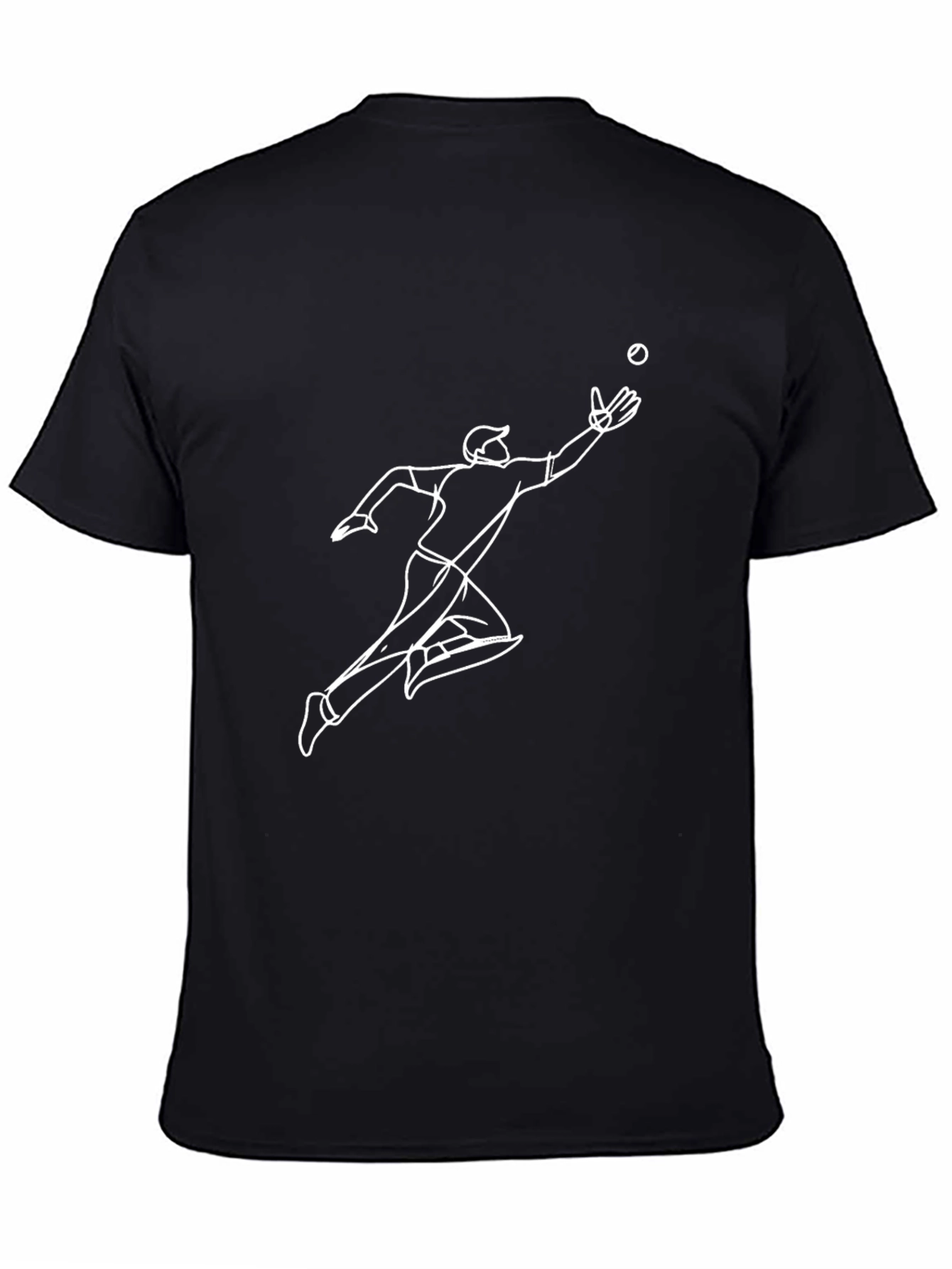Graphic Print Black T-Shirt - Catch the Action