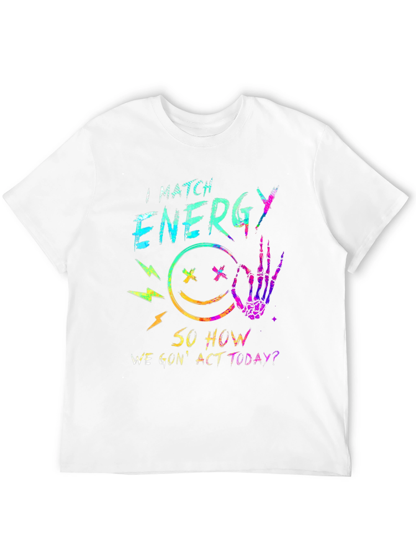I Match Energy Graphic Tee - Trendy Black T-Shirt