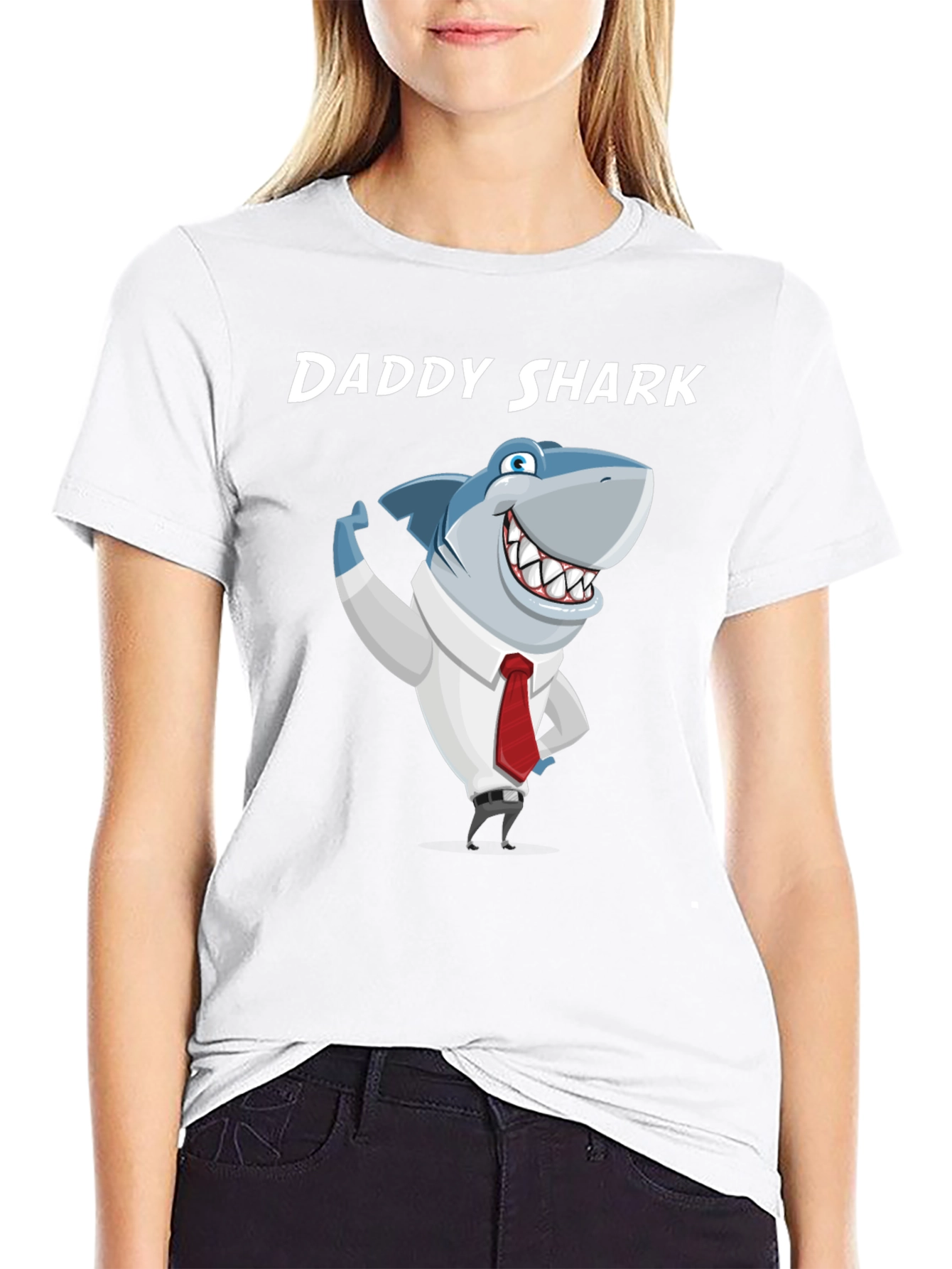 Daddy Shark Graphic T-Shirt - Mens Black Tee