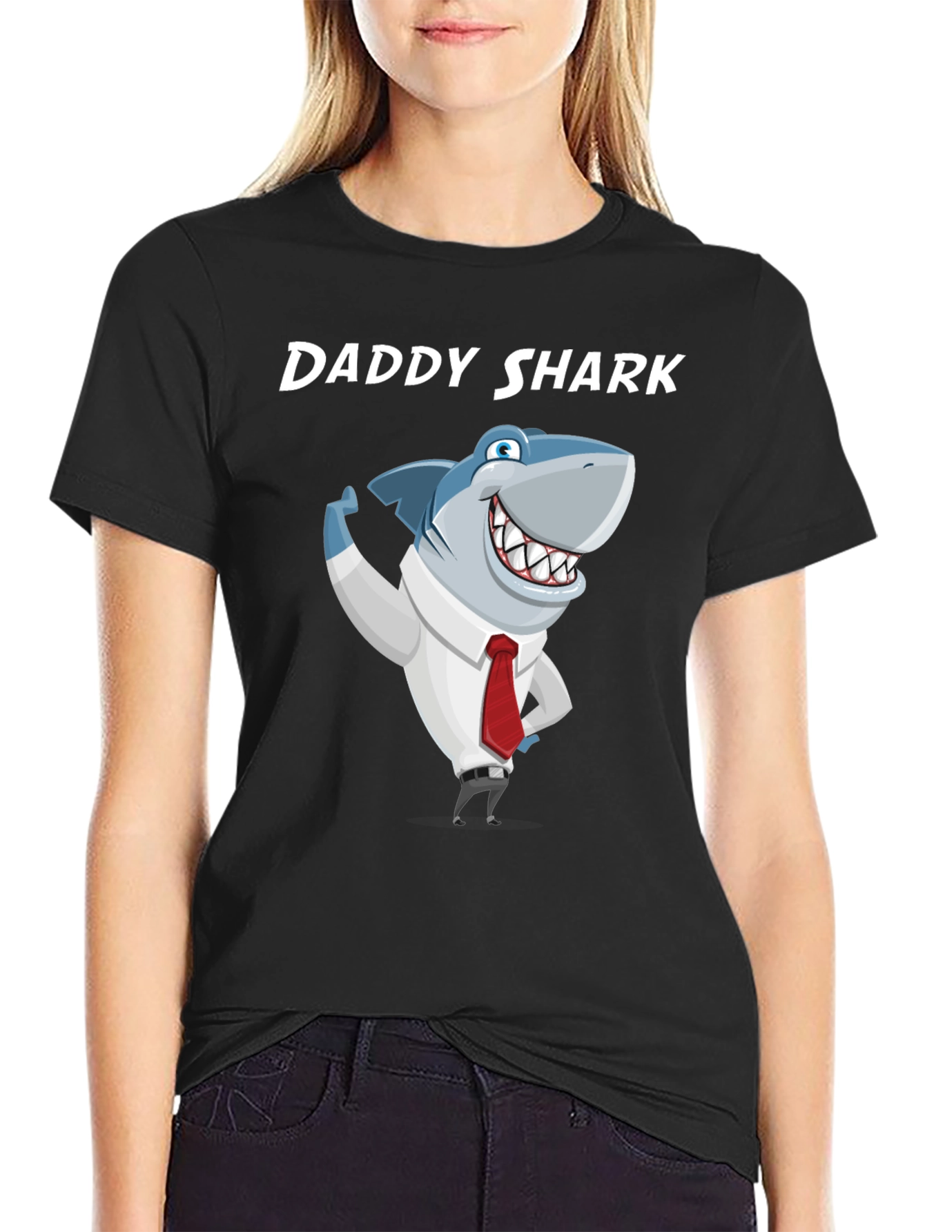 Daddy Shark Graphic T-Shirt - Mens Black Tee