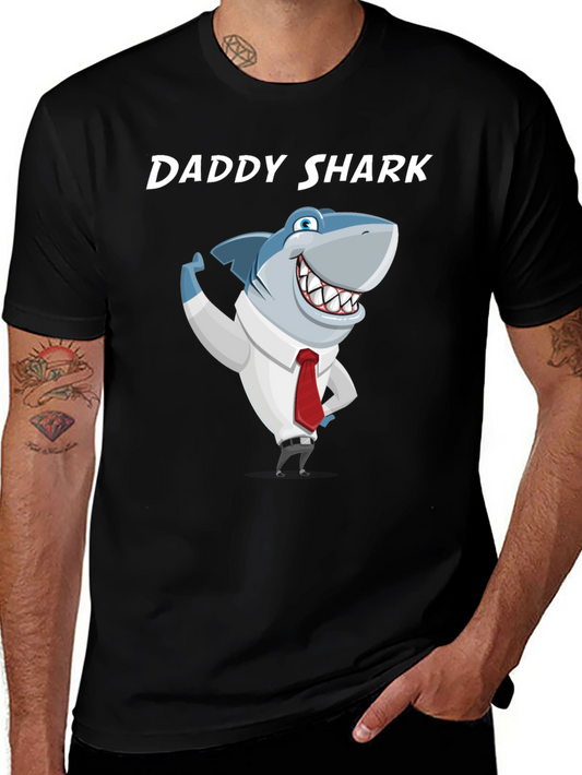 Daddy Shark Graphic T-Shirt - Mens Black Tee