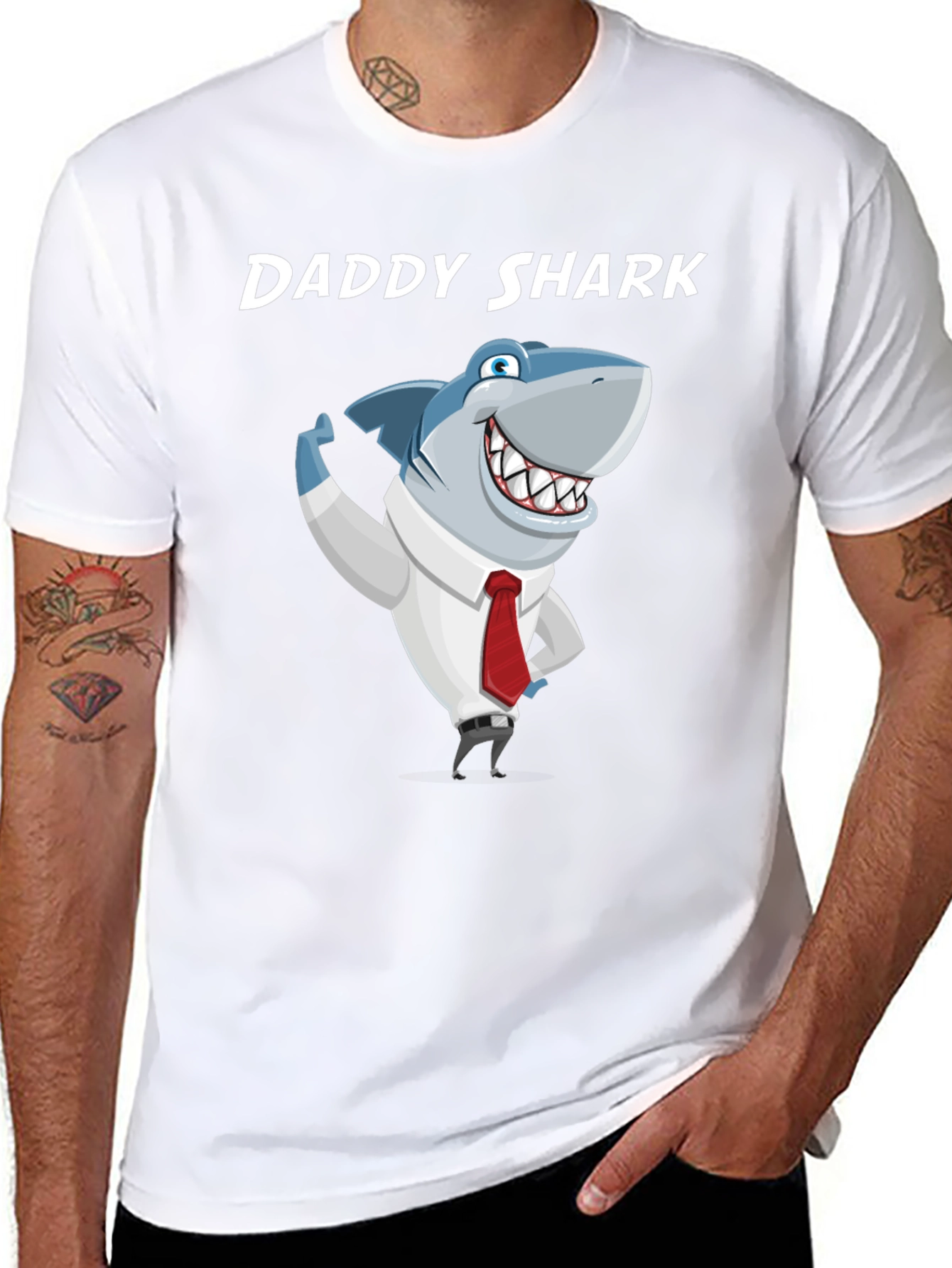 Daddy Shark Graphic T-Shirt - Mens Black Tee