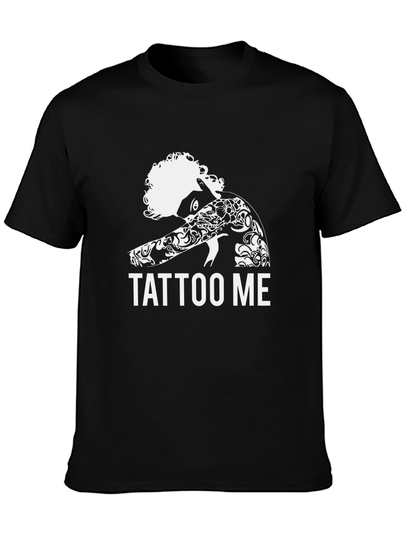 Tattoo Me Graphic Print Black T-Shirt
