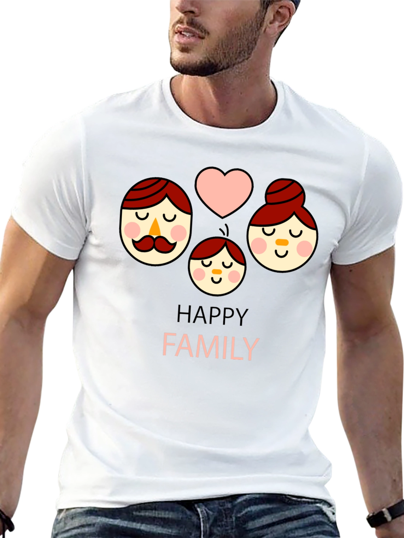 Happy Family Graphic Tee - Cute Unisex Shirt
