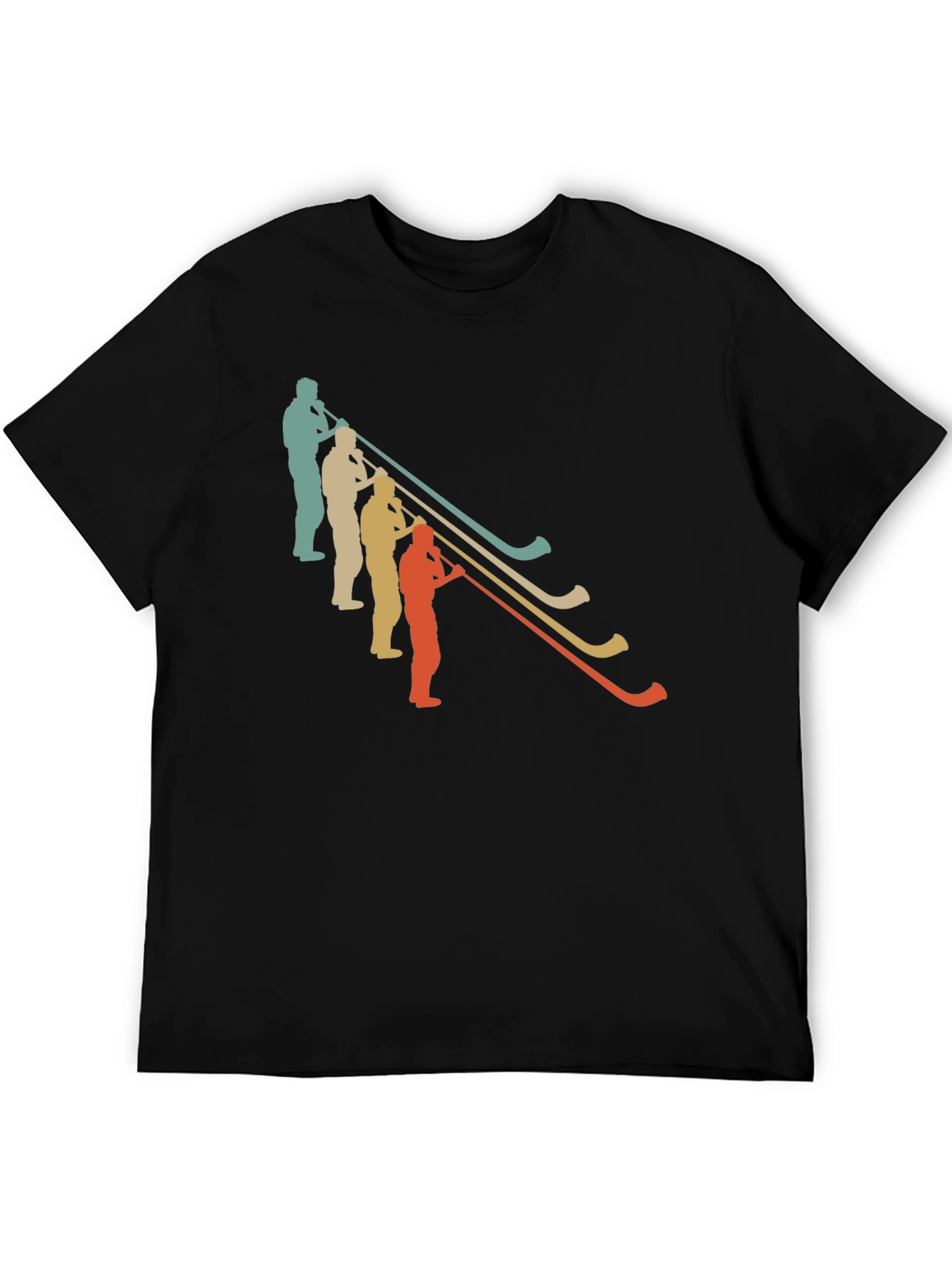 Retro Alphorn Players Graphic T-Shirt