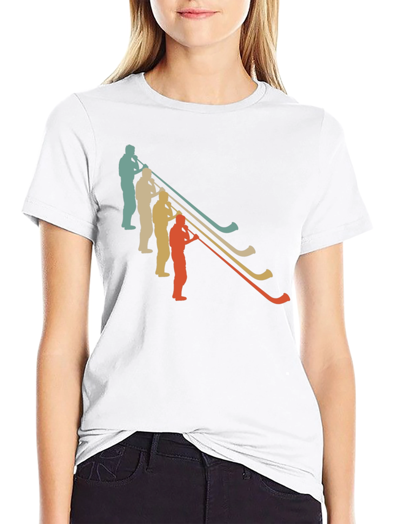 Retro Alphorn Players Graphic T-Shirt