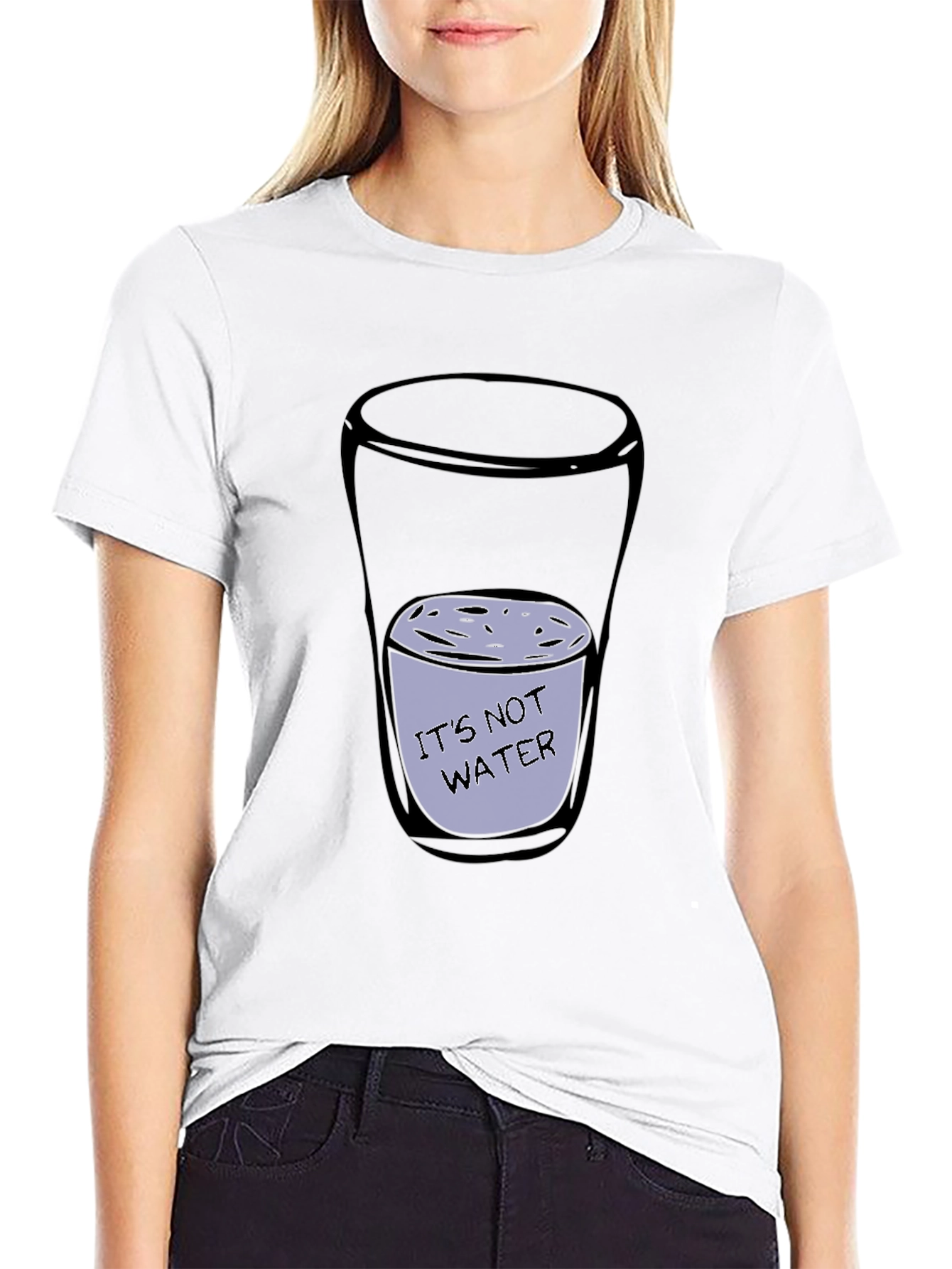Humorous Its Not Water Graphic Tee - Black