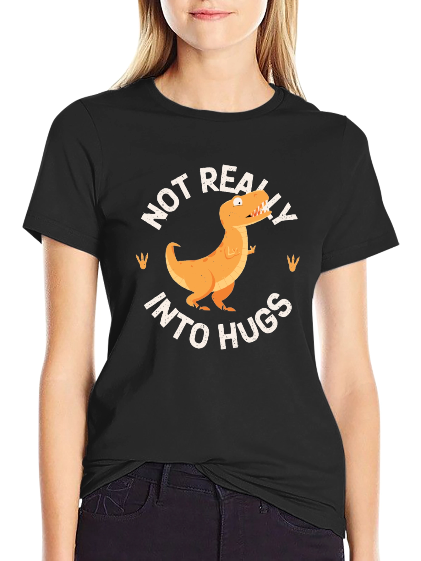 Funny T-Rex Not Really Into Hugs Graphic Tee
