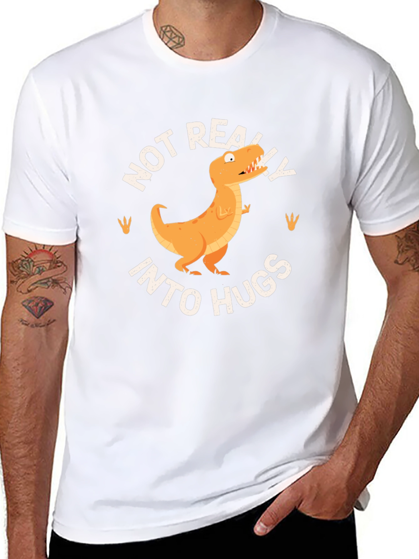Funny T-Rex Not Really Into Hugs Graphic Tee