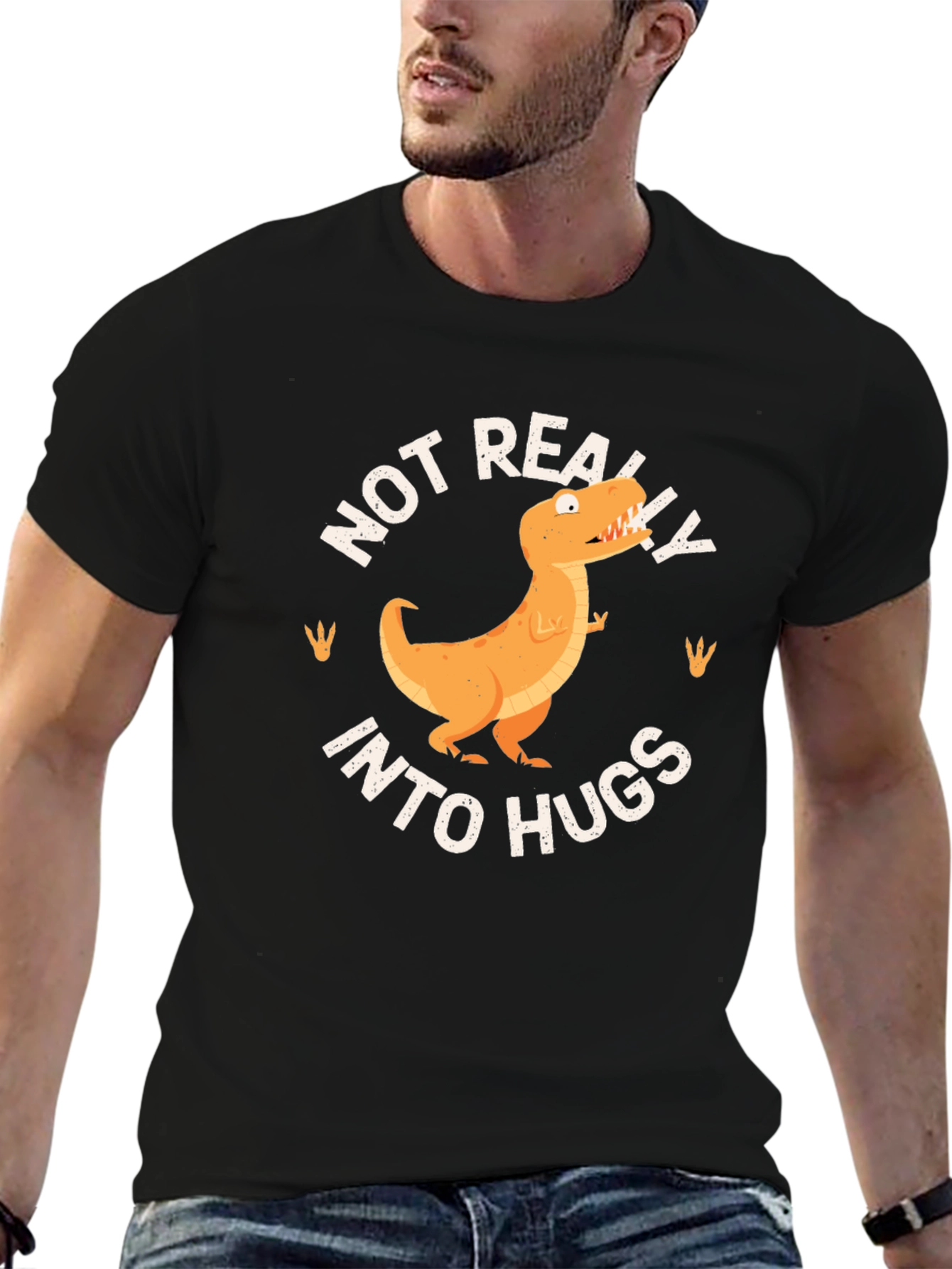 Funny T-Rex Not Really Into Hugs Graphic Tee