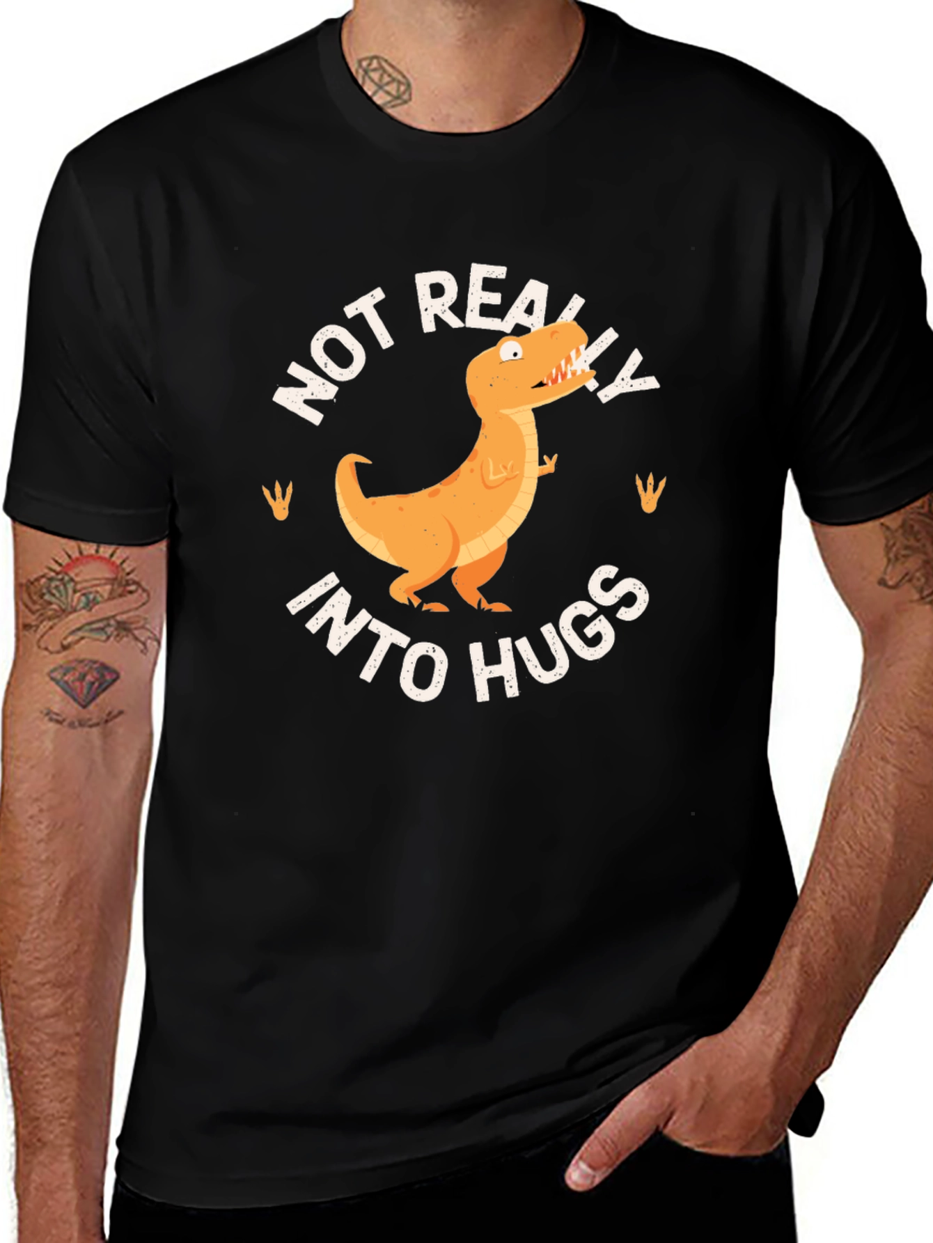 Funny T-Rex Not Really Into Hugs Graphic Tee
