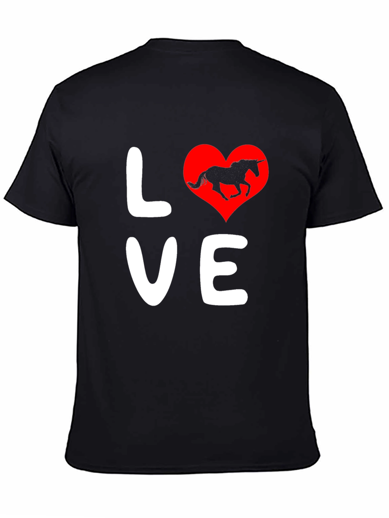Love Unicorn Black T-Shirt