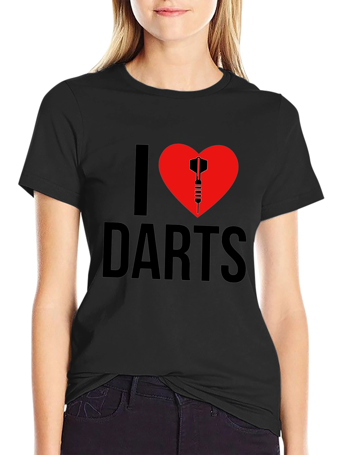 I Heart Darts Graphic T-Shirt - Black