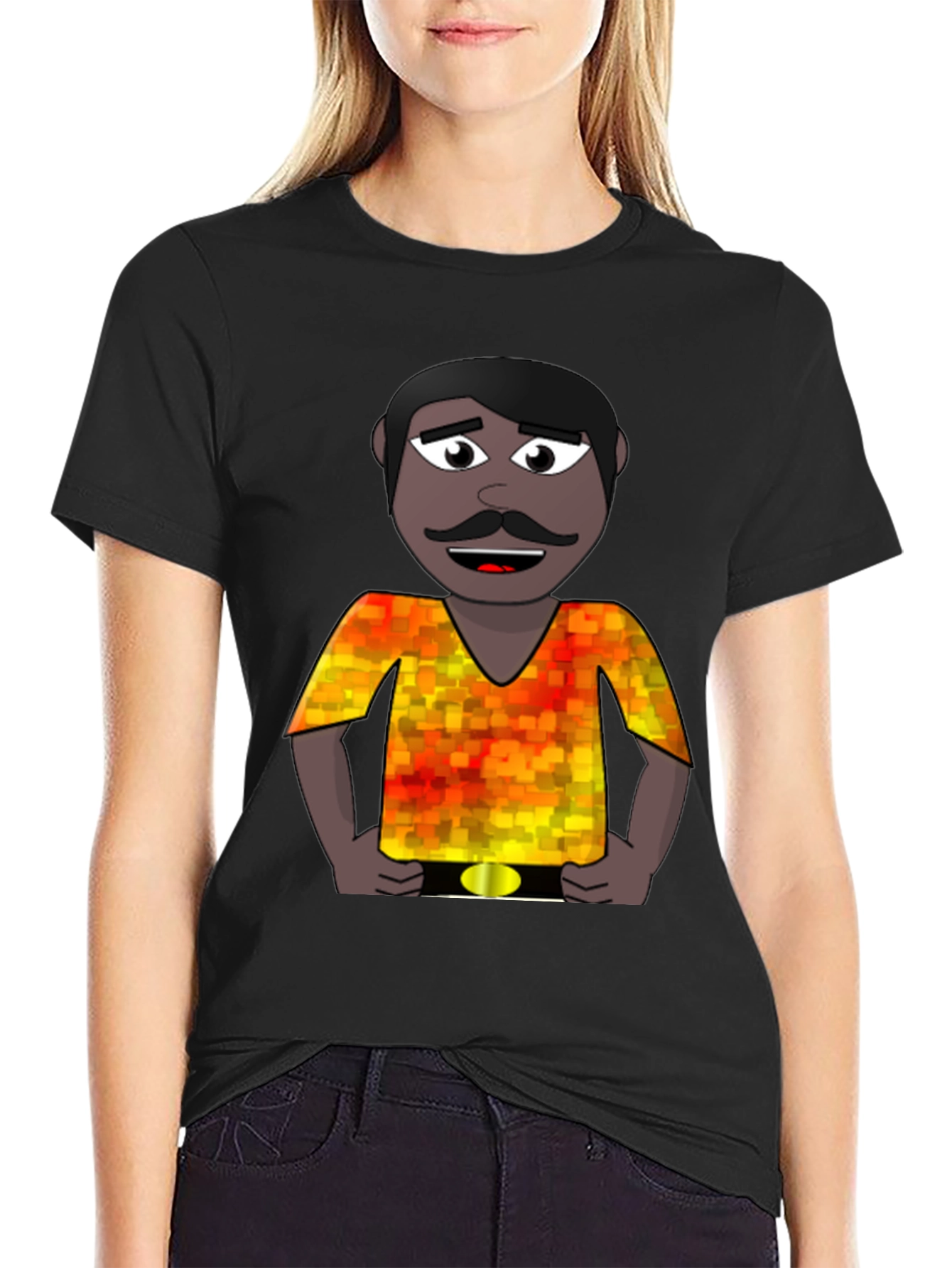 Cartoon Man Graphic Print T-Shirt