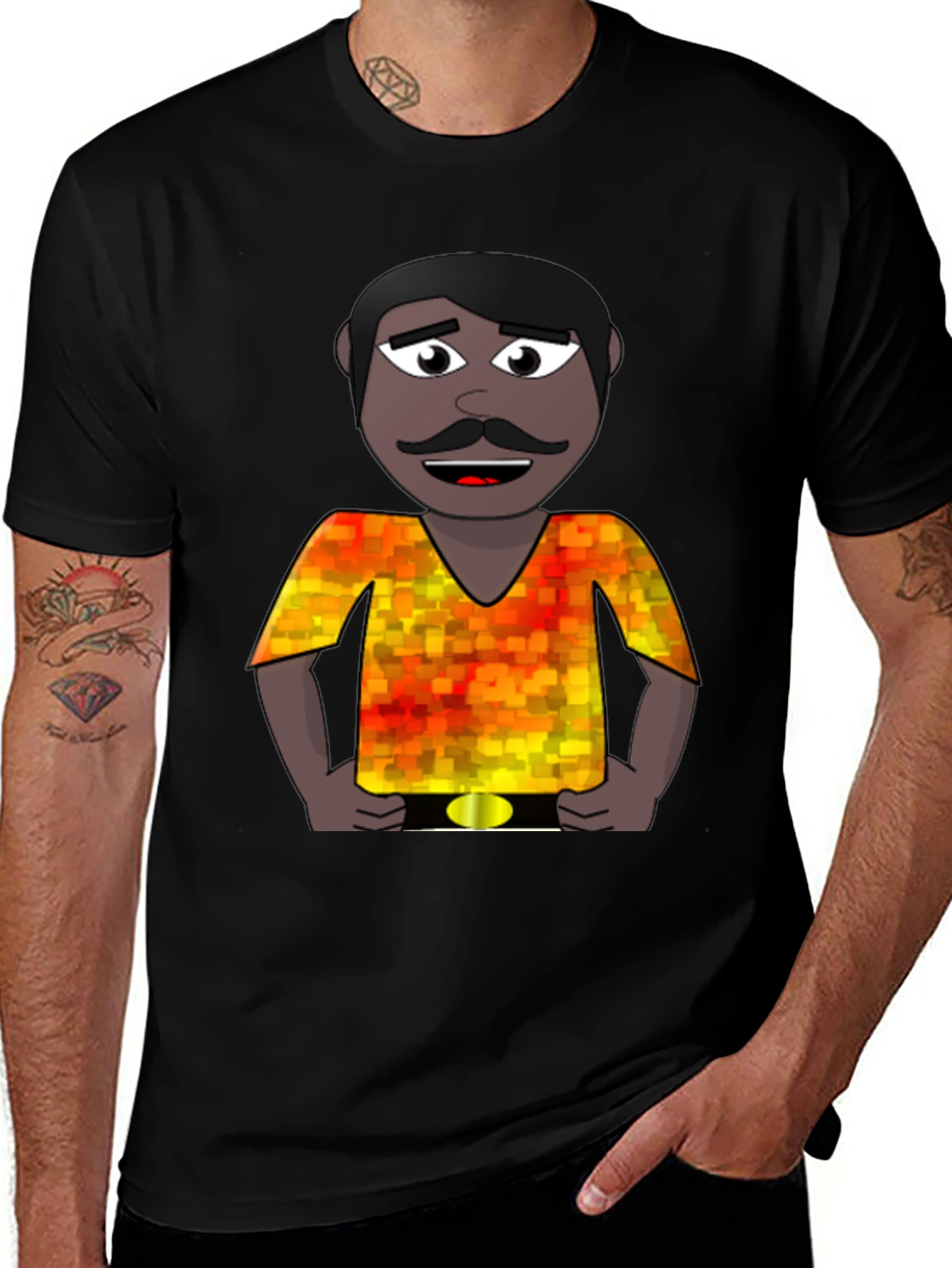 Cartoon Man Graphic Print T-Shirt