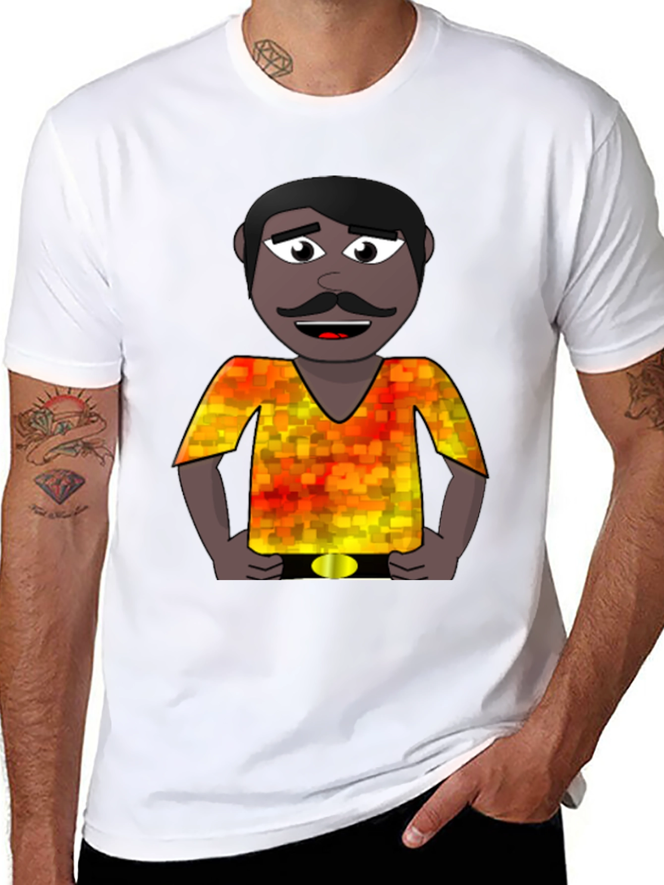 Cartoon Man Graphic Print T-Shirt