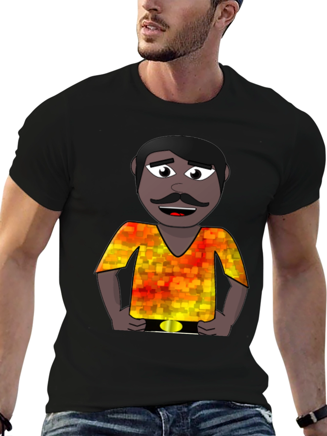 Cartoon Man Graphic Print T-Shirt