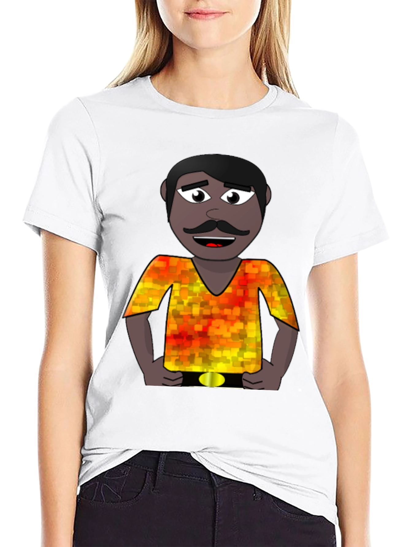 Cartoon Man Graphic Print T-Shirt