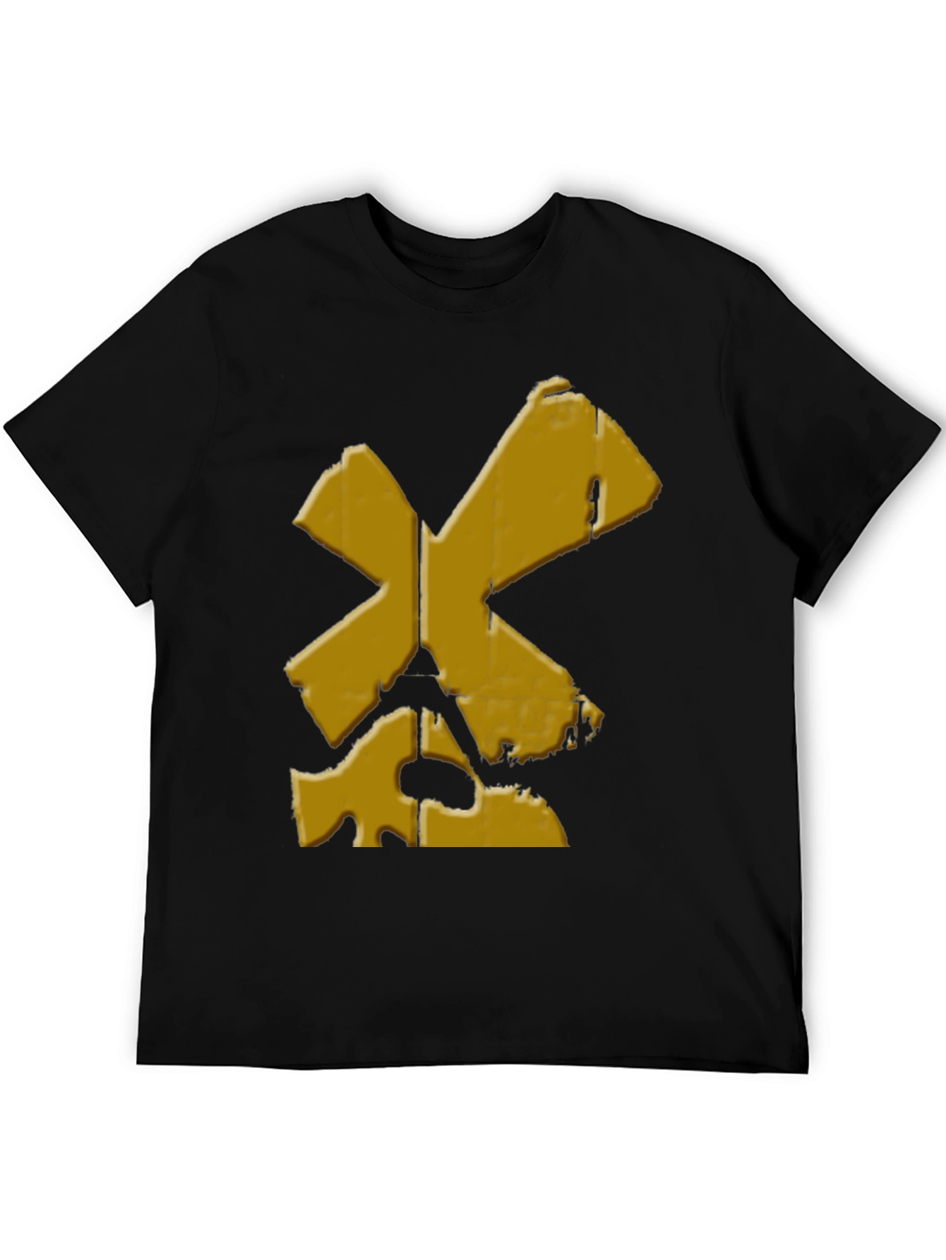 Distressed Yellow X Black T-Shirt