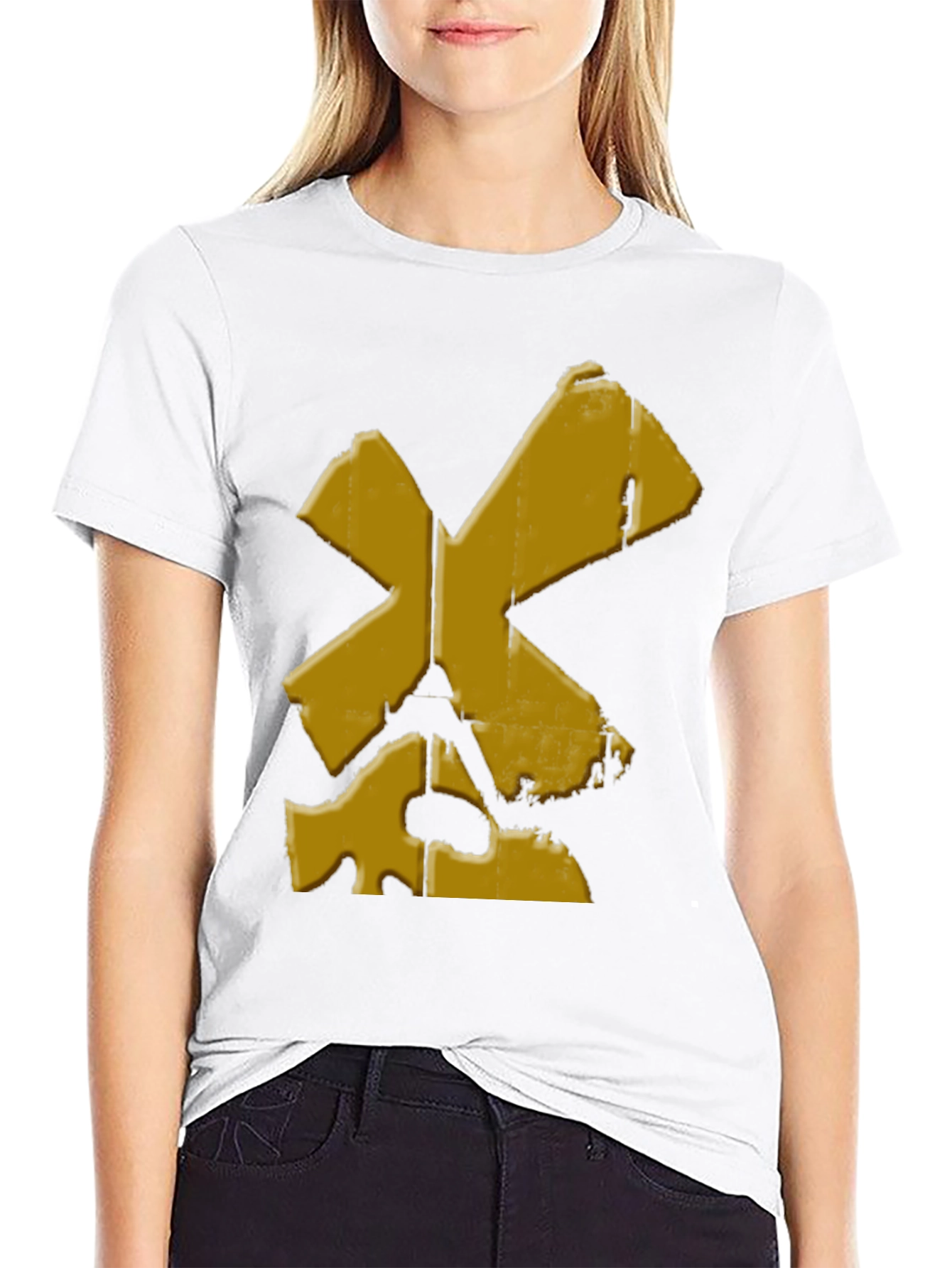 Distressed Yellow X Black T-Shirt